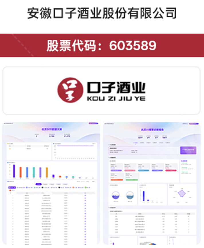 安徽口子酒业股份有限公司 GEO 合作案例展示