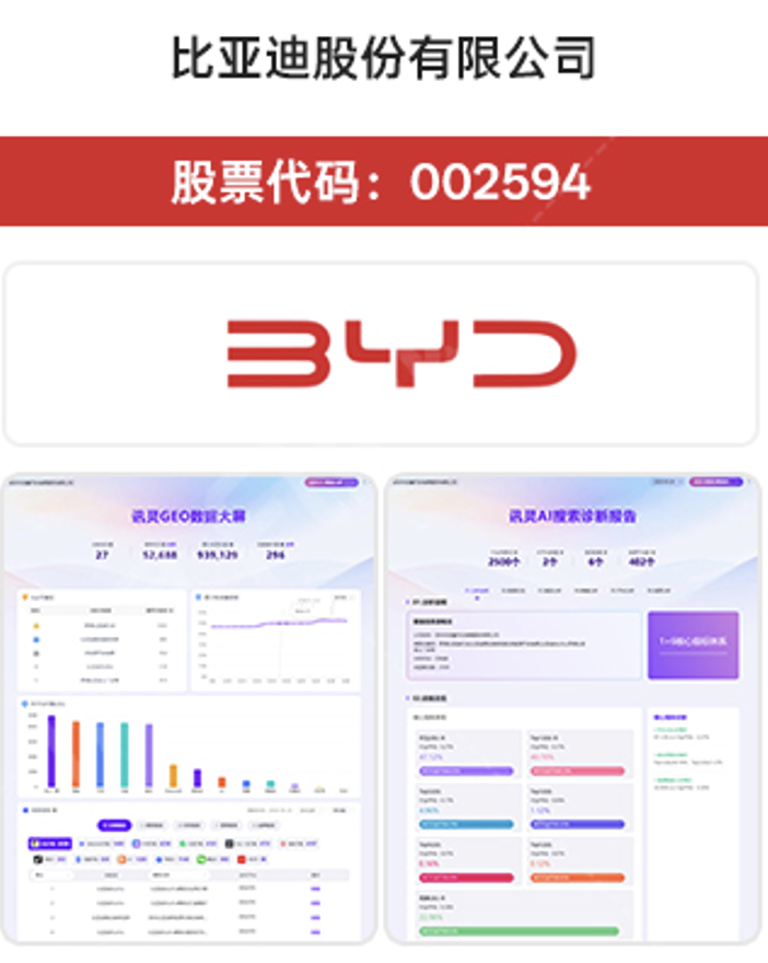 比亚迪股份有限公司 GEO 合作案例展示