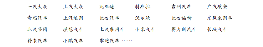 乘用车(21+)企业名单