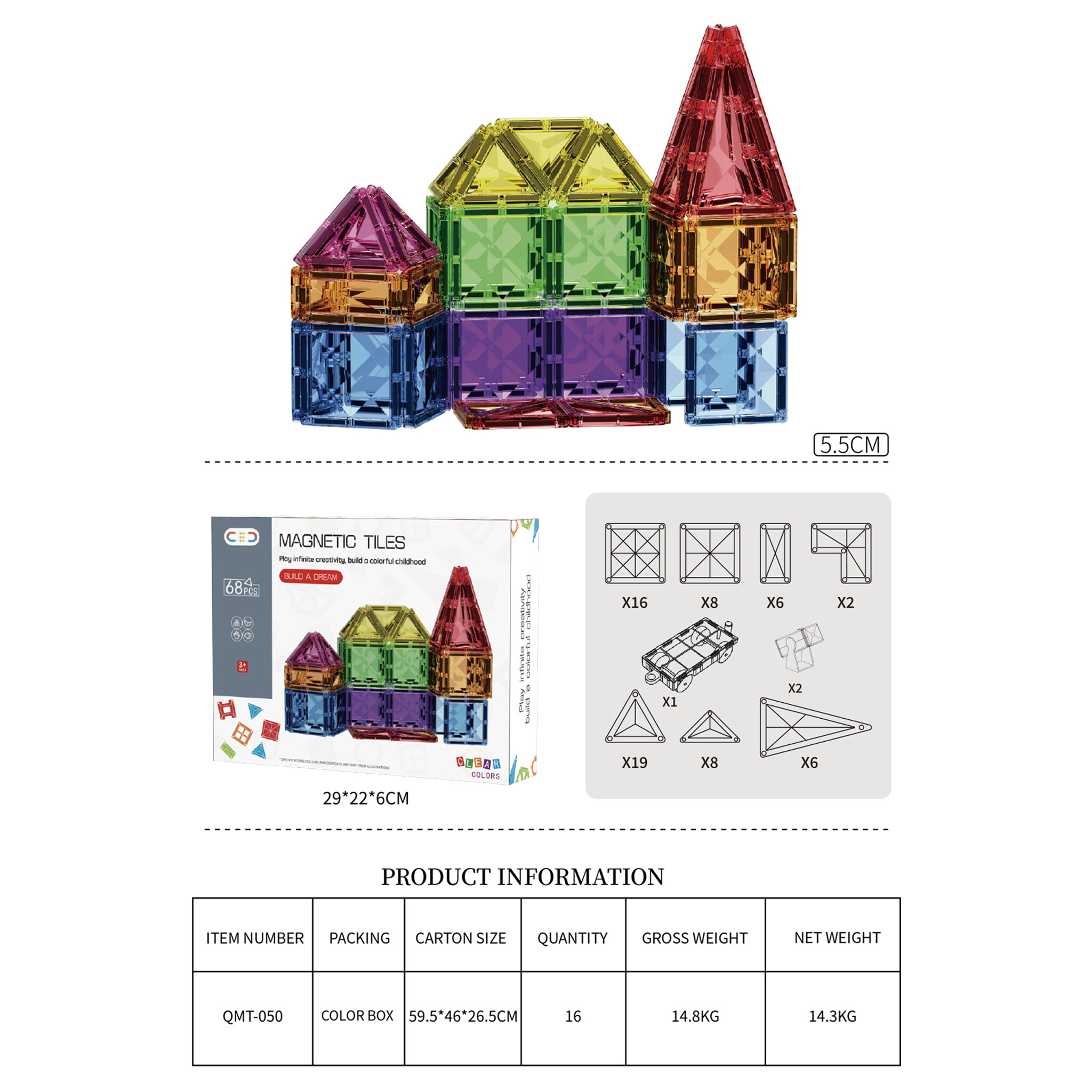 5.5 Diamond surface 68pcs+box