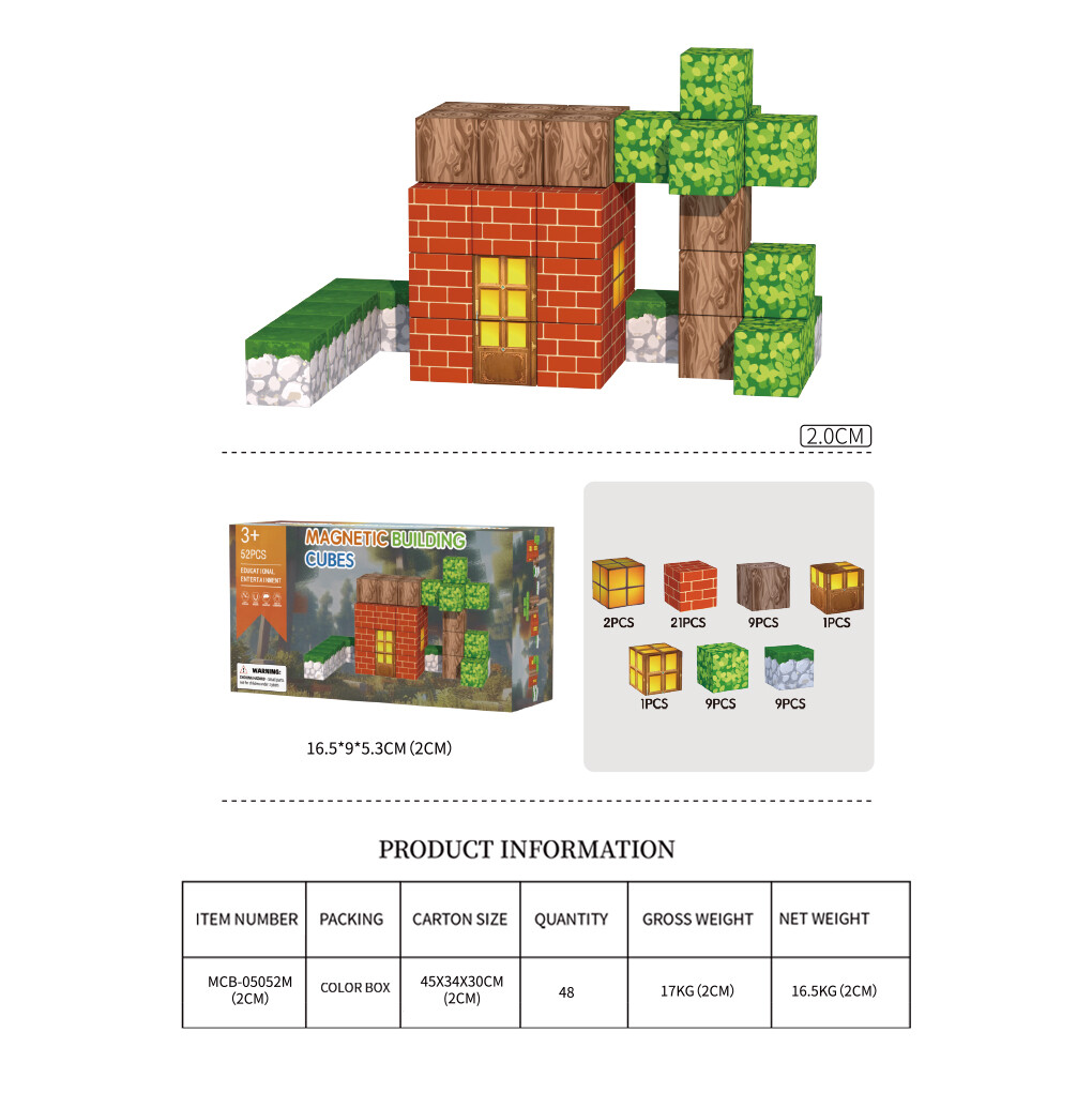 2cm forest magnetic cubes 52pcs
