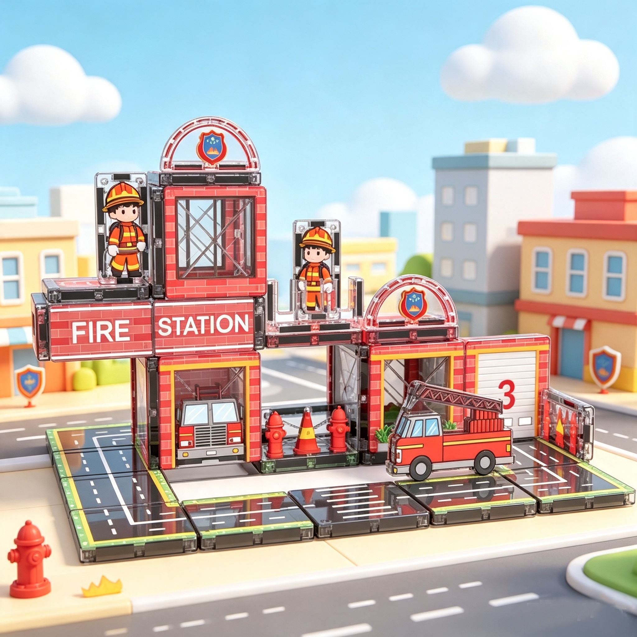 FIRE STATION 62pcs