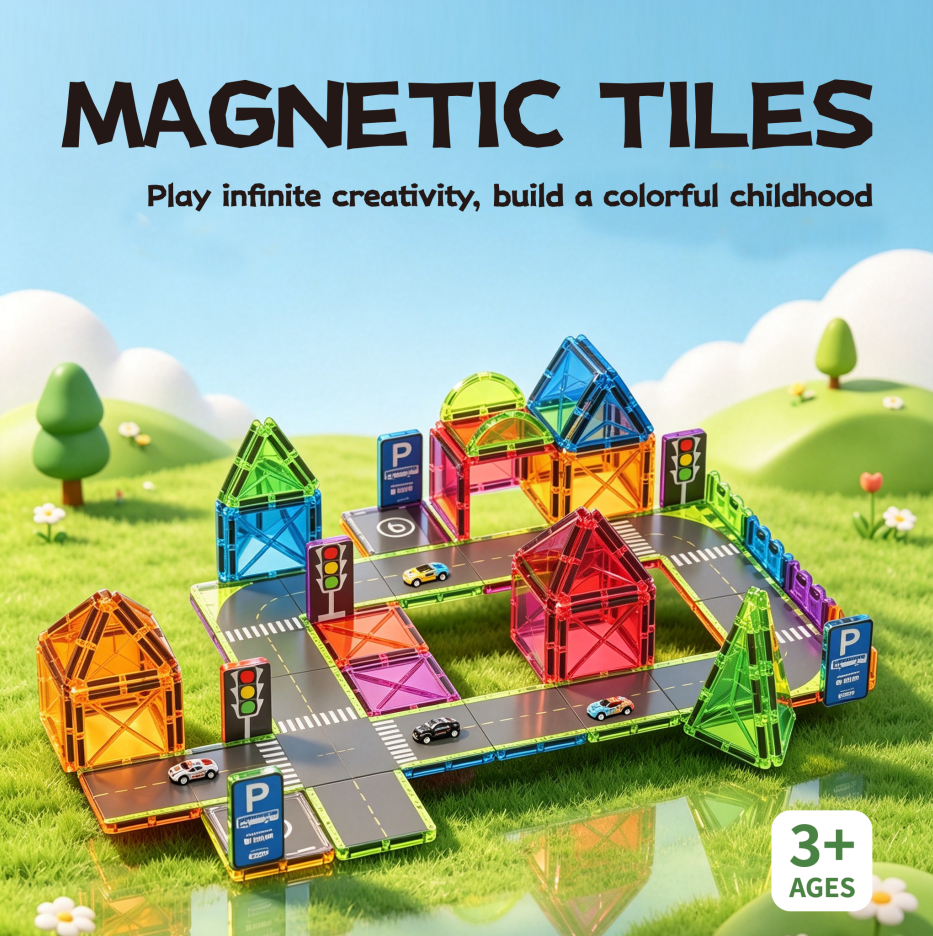 7.5cm crane item 72pcs magnetic tiles