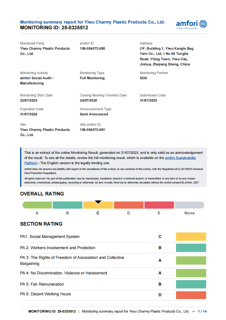 BSCI Factory Audit Document