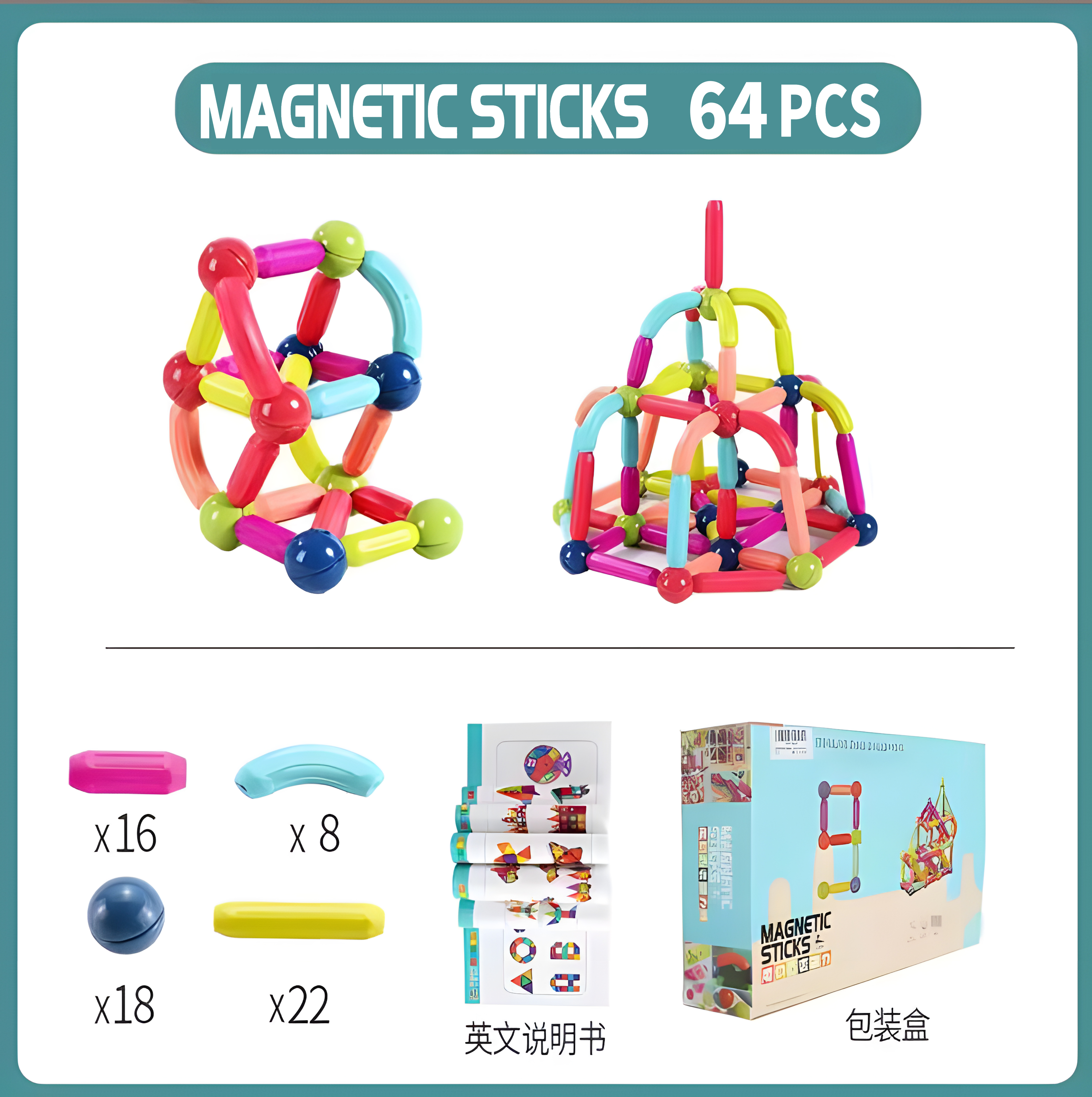 Package： 64pcs