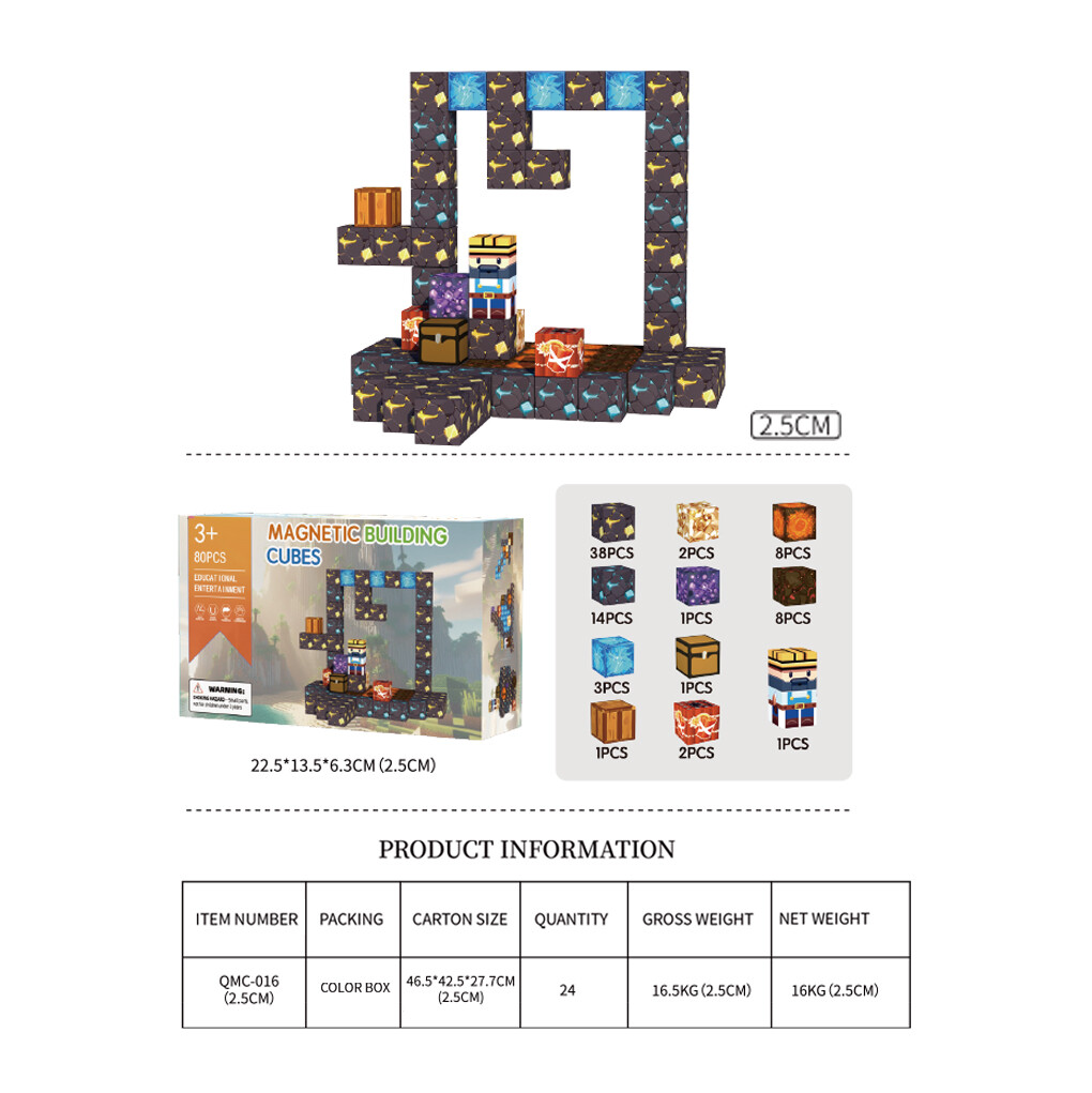 2.5cm Mine magnetic cubes 80pcs