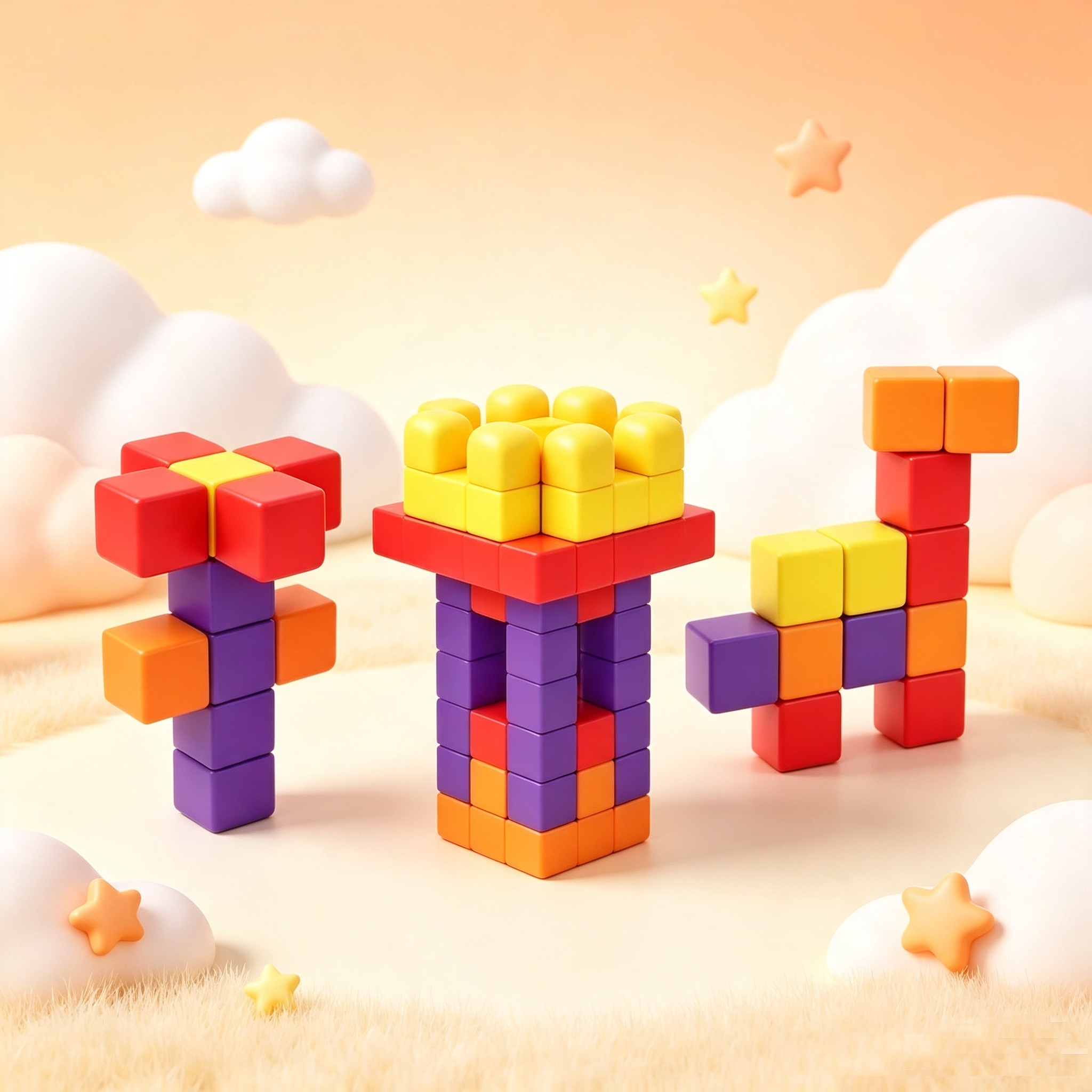 3.5CM cube Education Supplies 64PCS