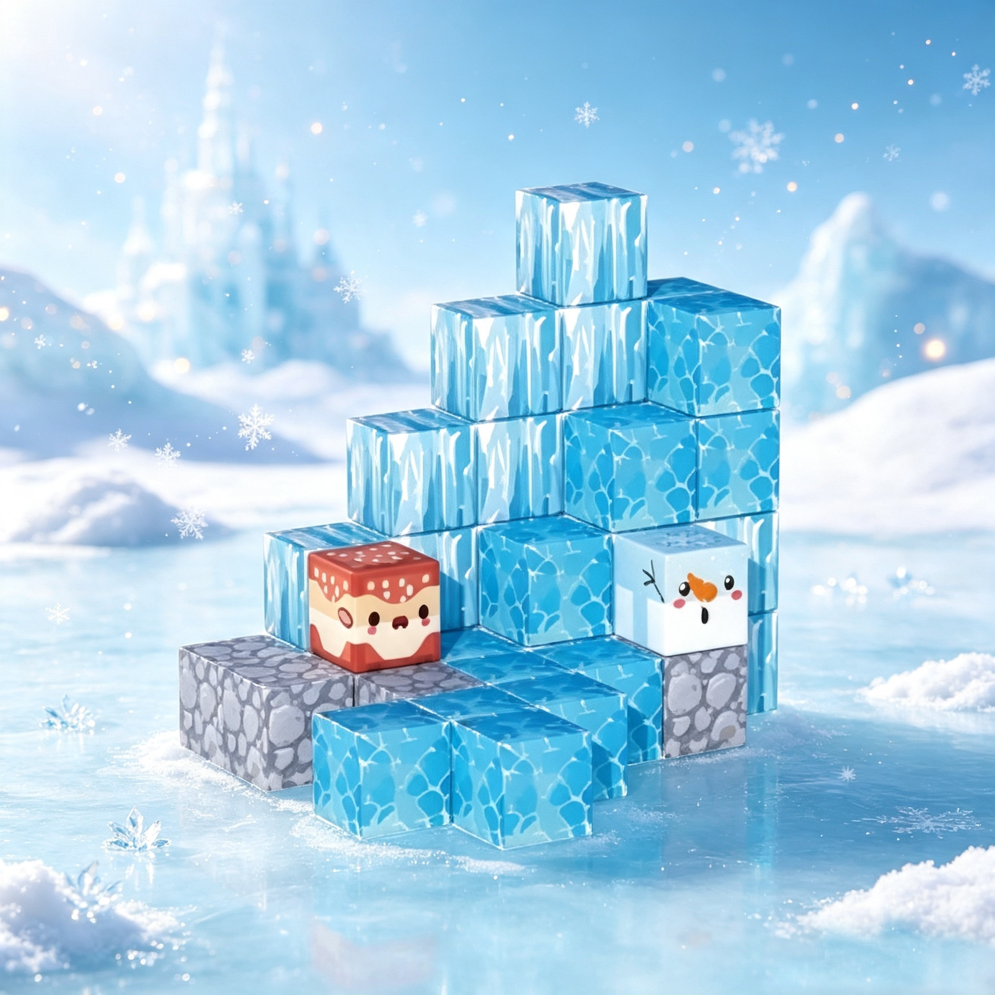 Ice and snow magnetic cubes 52pcs
