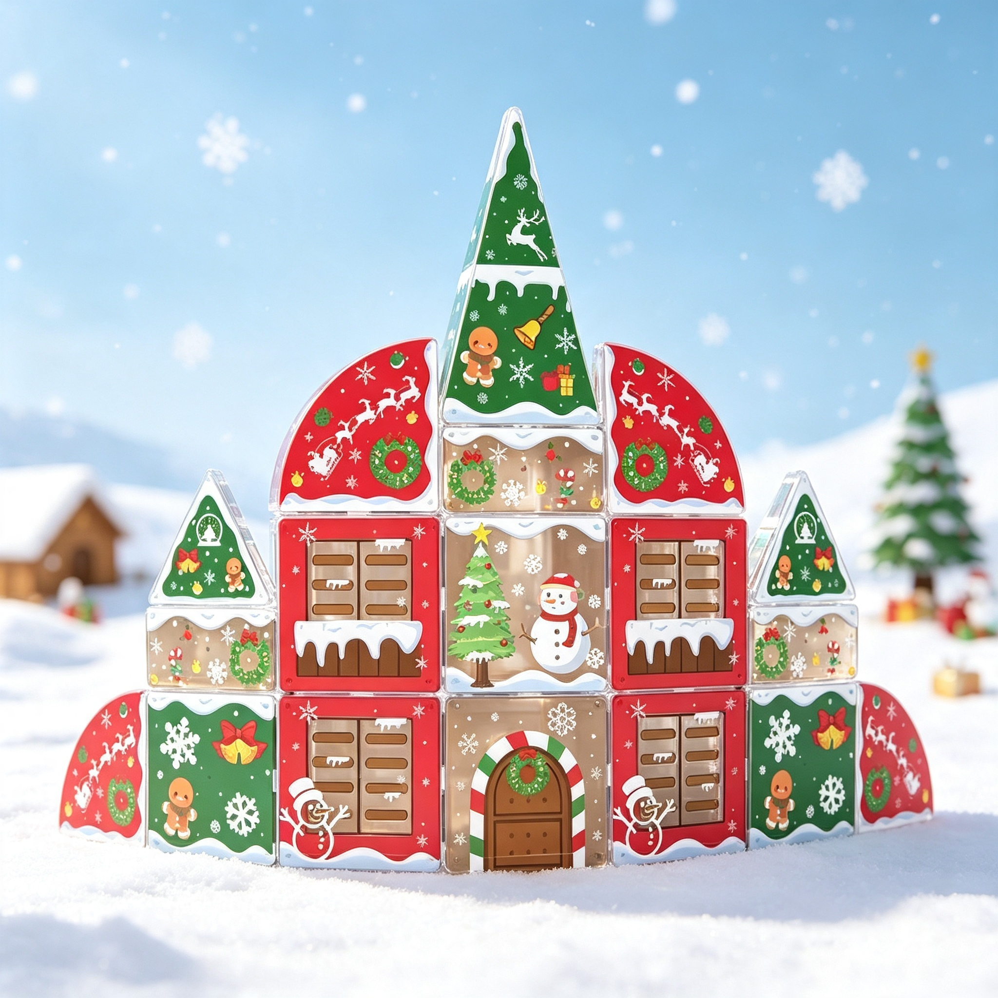7.5cm Merry Christmas 28pcs