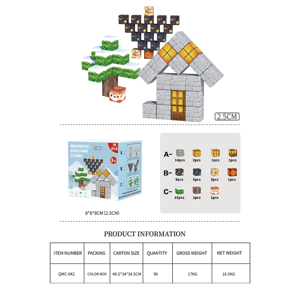 2.5CM Magnetic cubes18PCS
