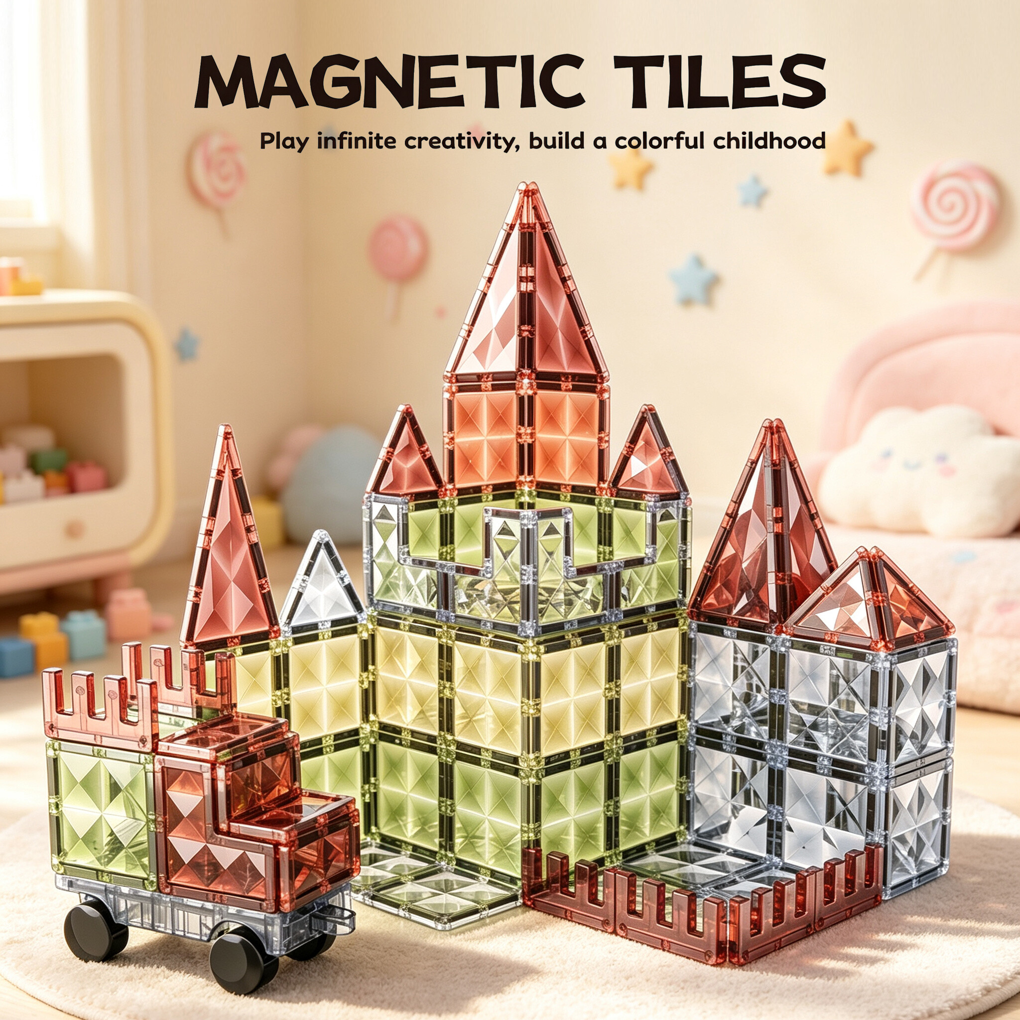 7.5cm Diamond surface magnetic tiles
