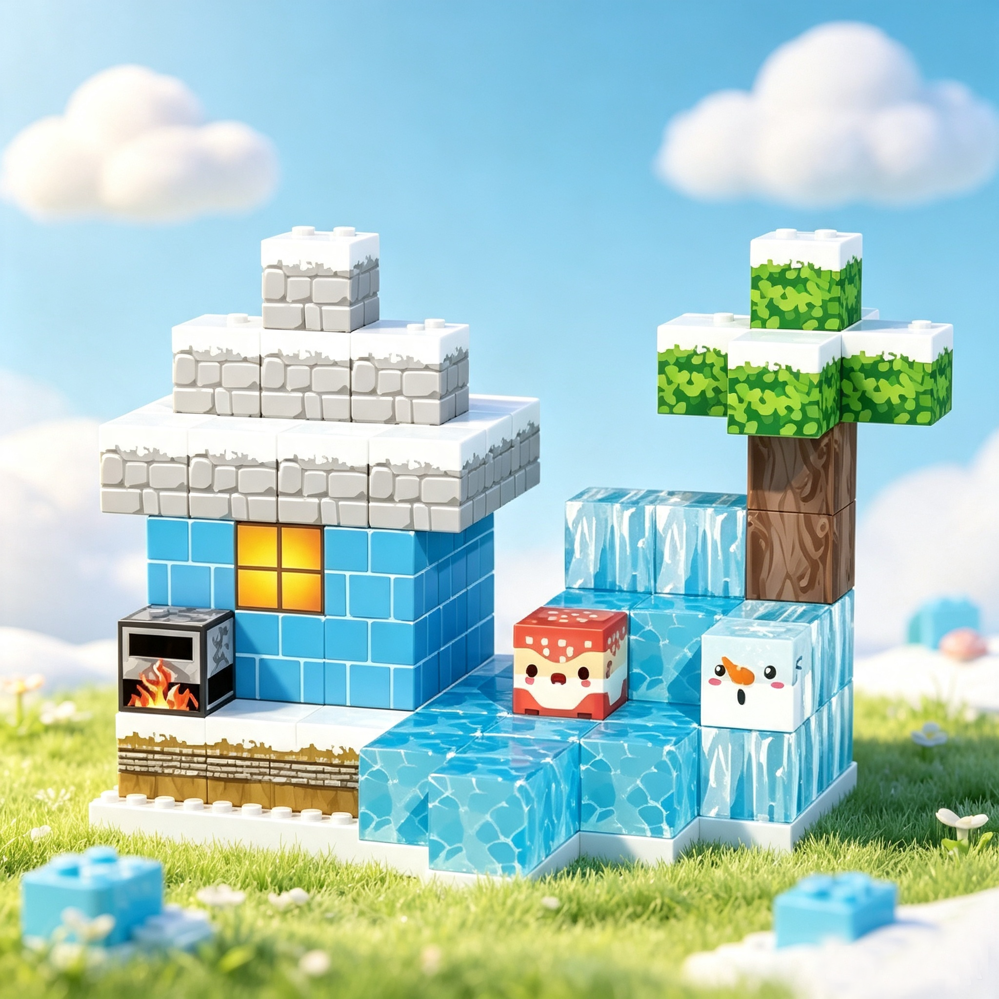 Ice and snow magnetic cubes 80pcs