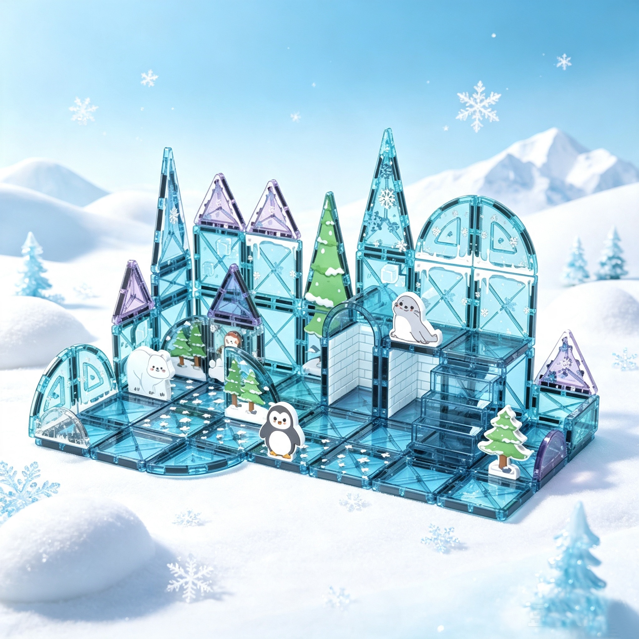 Ice snow castle 68pcs