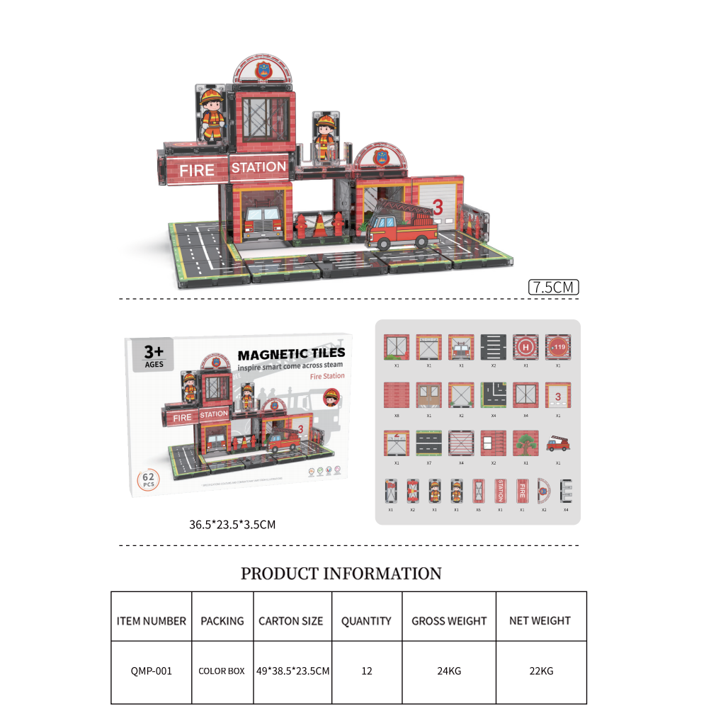 FIRE STATION 62pcs