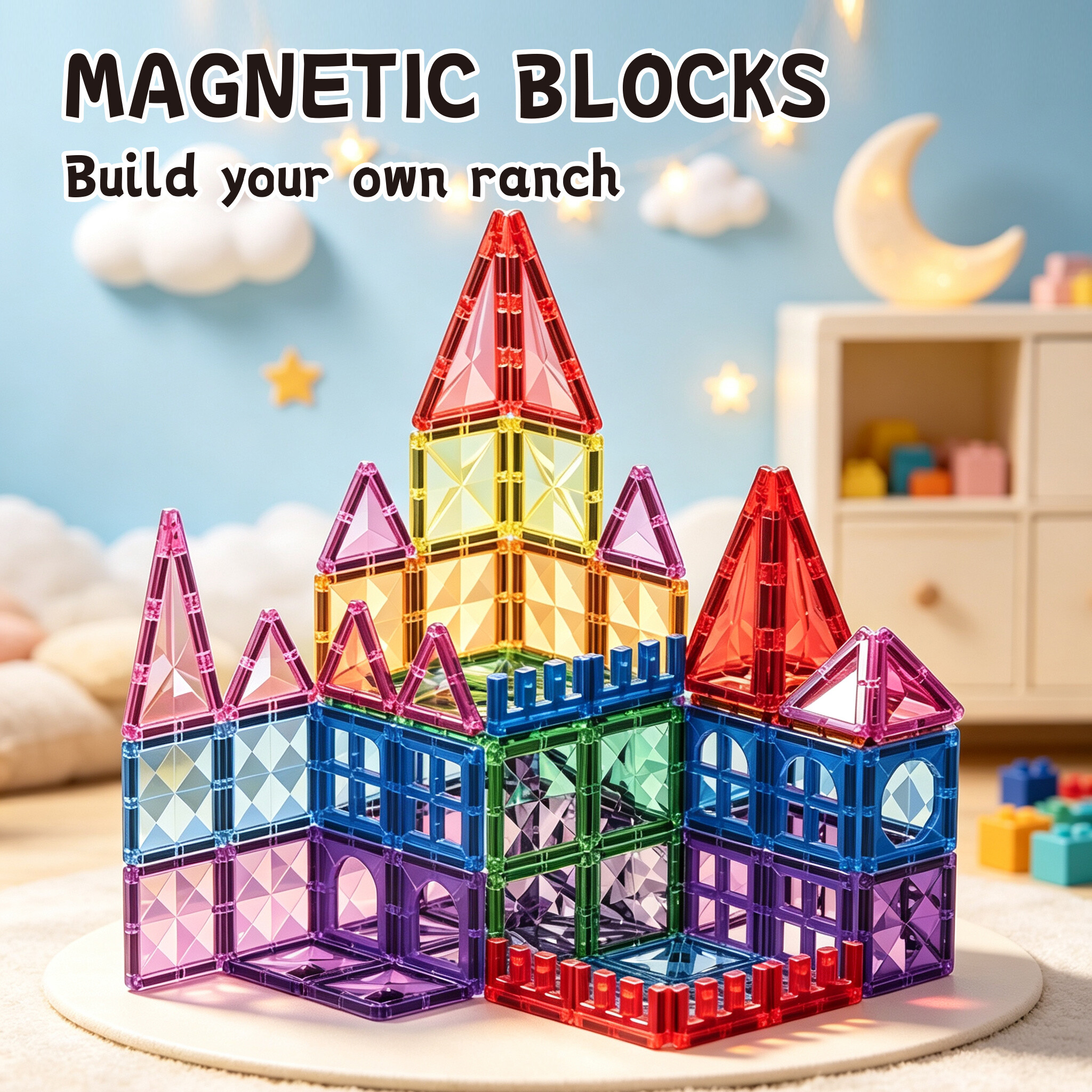 Diamond Stained Glass Magnetic Tiles