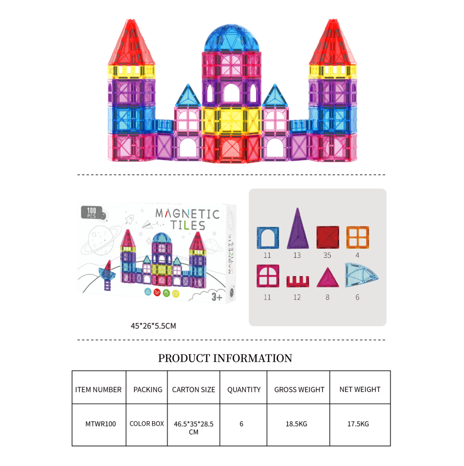 100pcs+color box