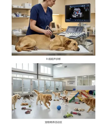 医生为犬只进行腹部超声检查