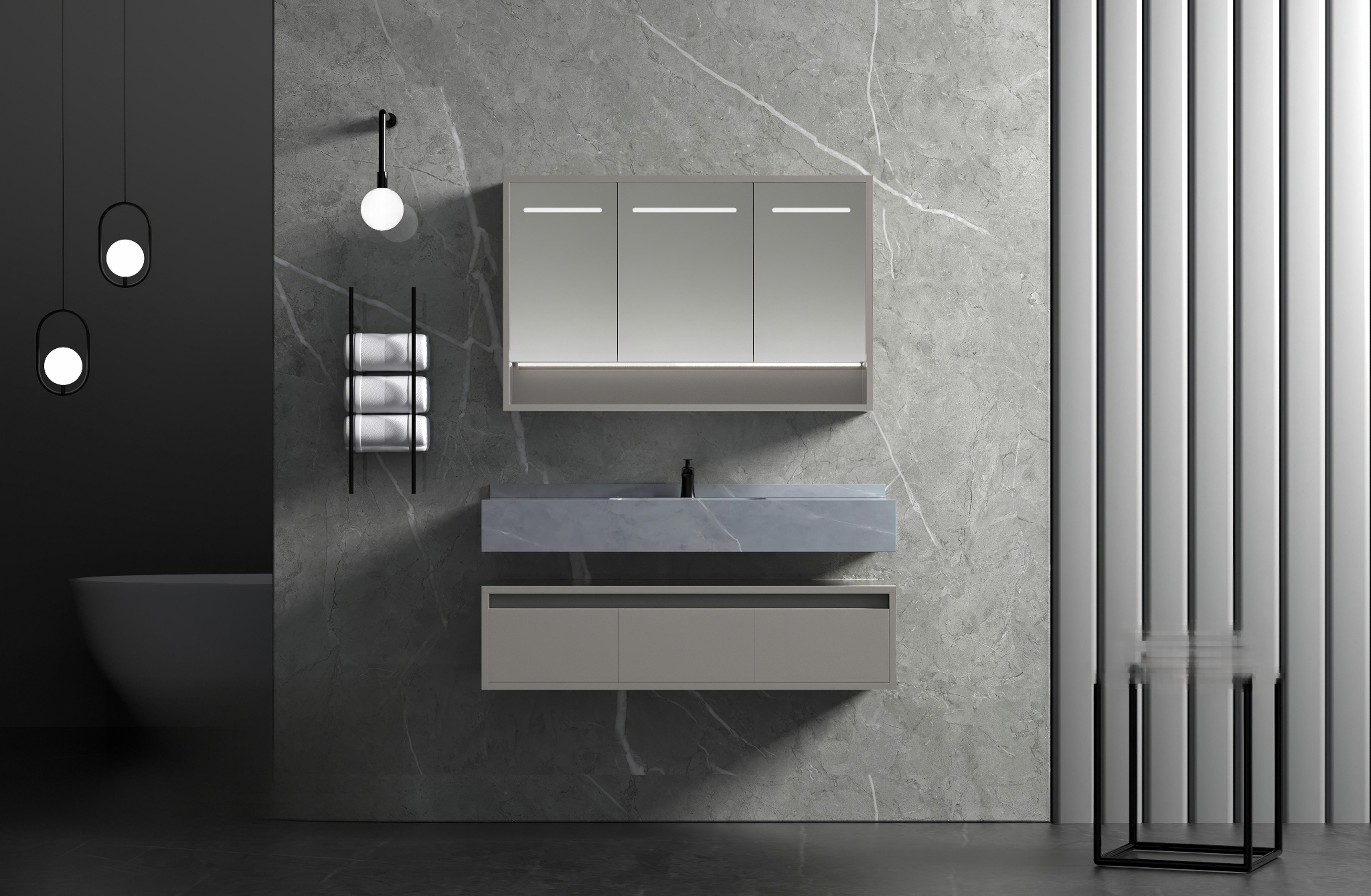ET-V041 Bathroom Vanity with Open Storage Niche