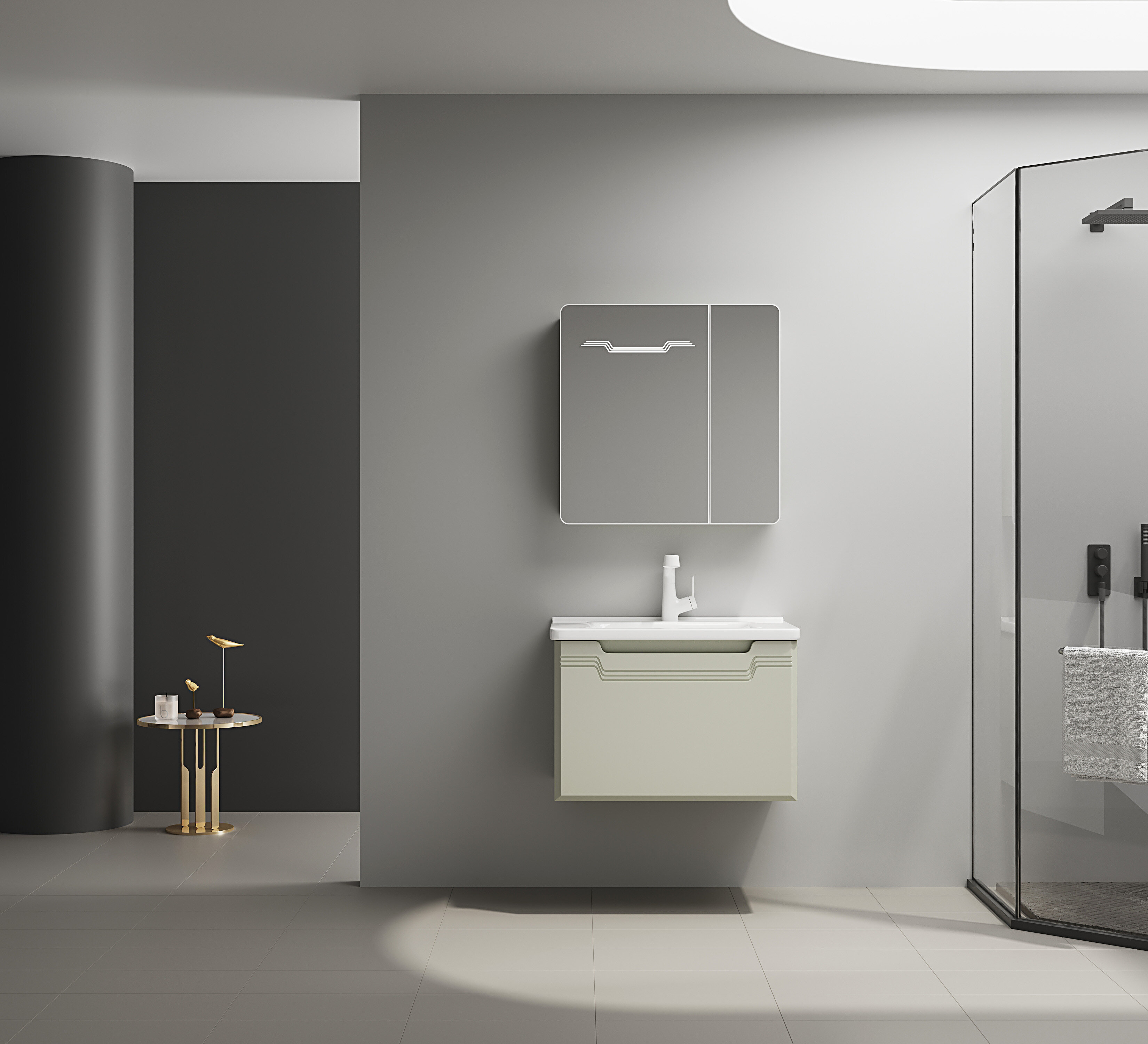 ET-V008 Bathroom Vanity with Sintered Stone Countertop
