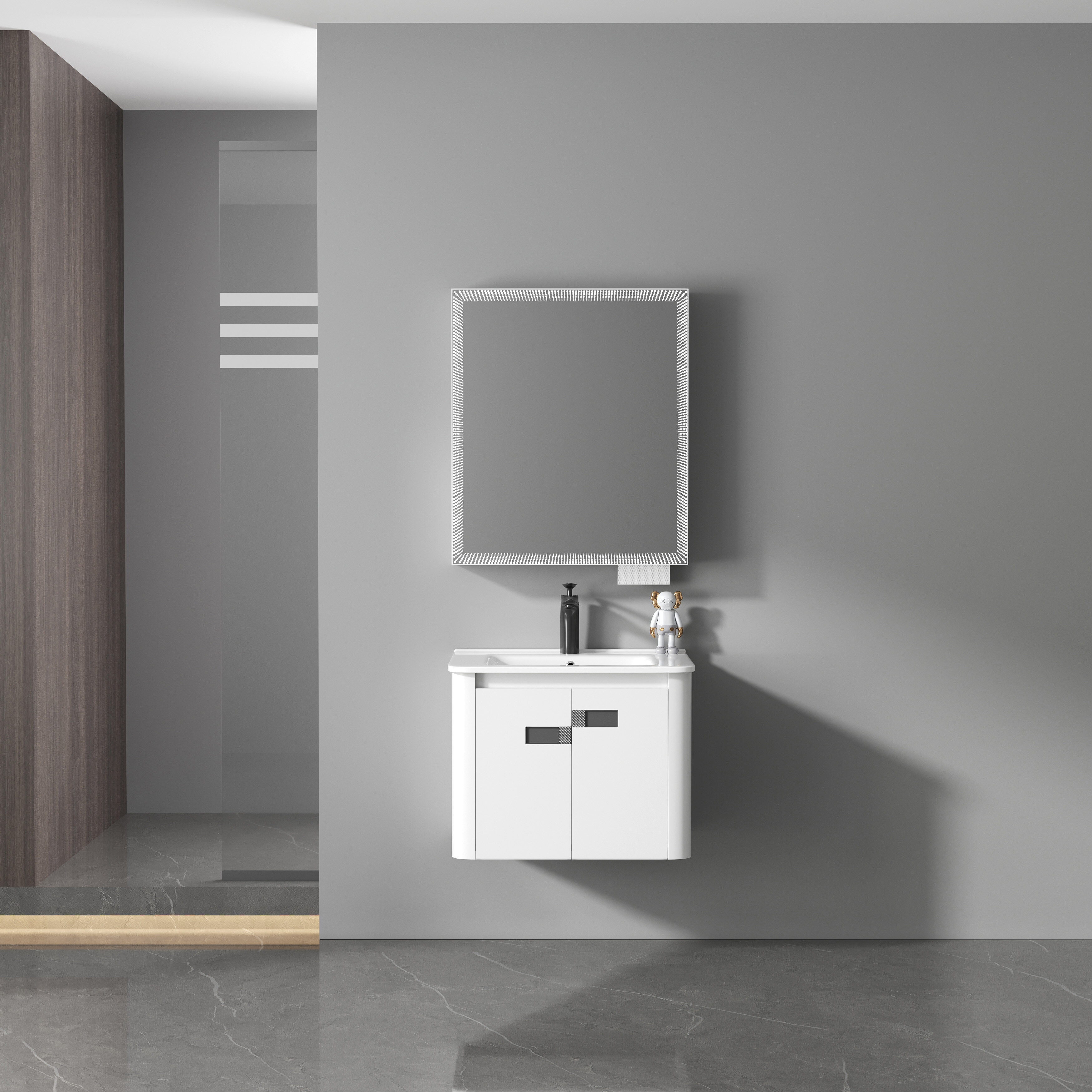 ET-V022 Sage Green Bathroom Vanity Cabinet with Ceramic Sink