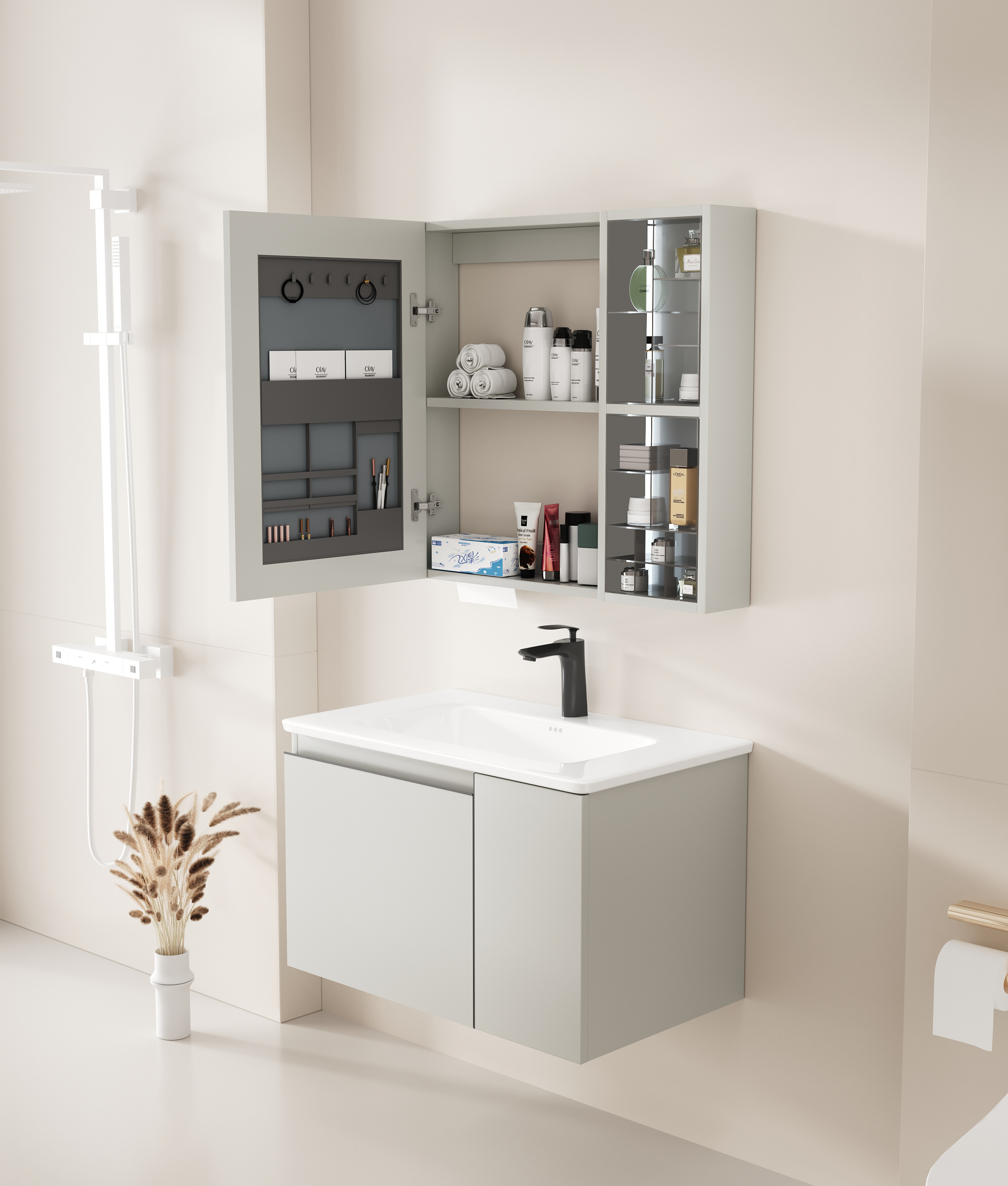 ET-V010 28 Inch Narrow Bathroom Vanity with Drawer