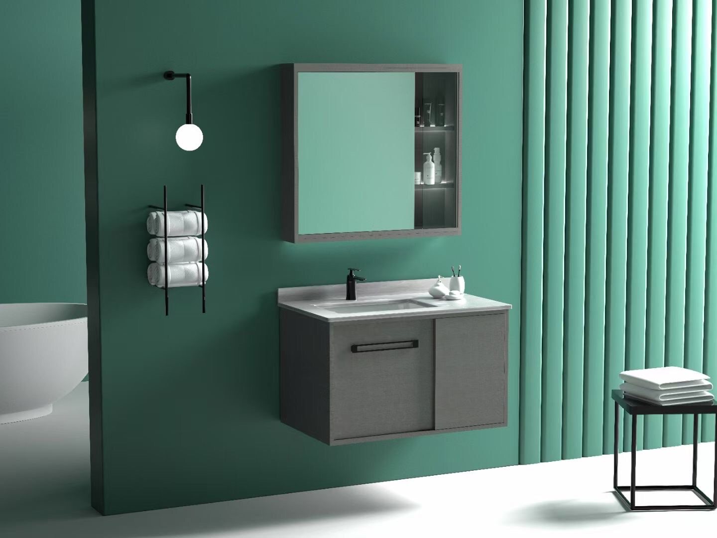 ET-V017 Waterproof Aluminum Bathroom Vanity Cabinet