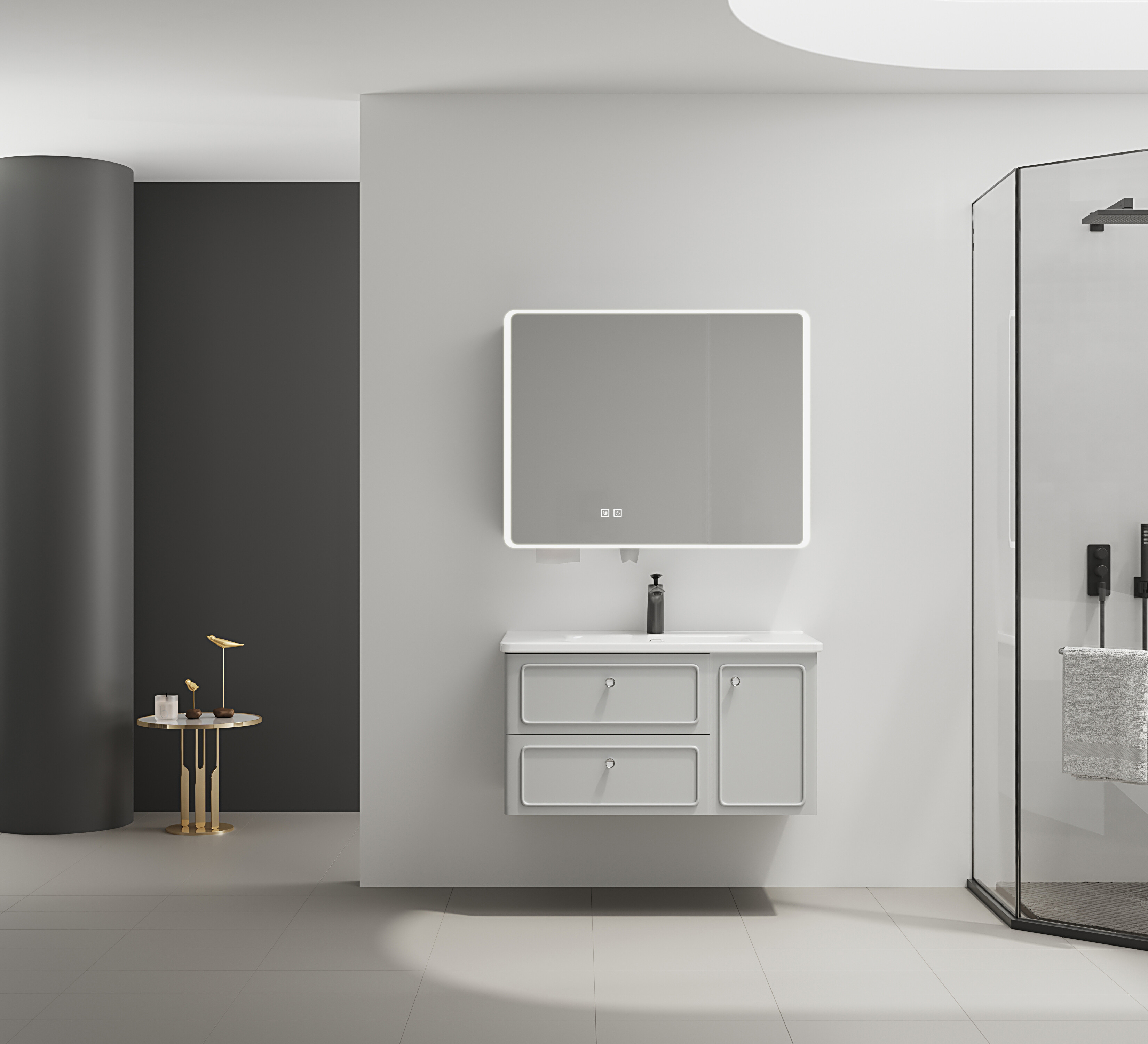 ET-V031 Bathroom Vanity with Touch Sensor LED Mirror