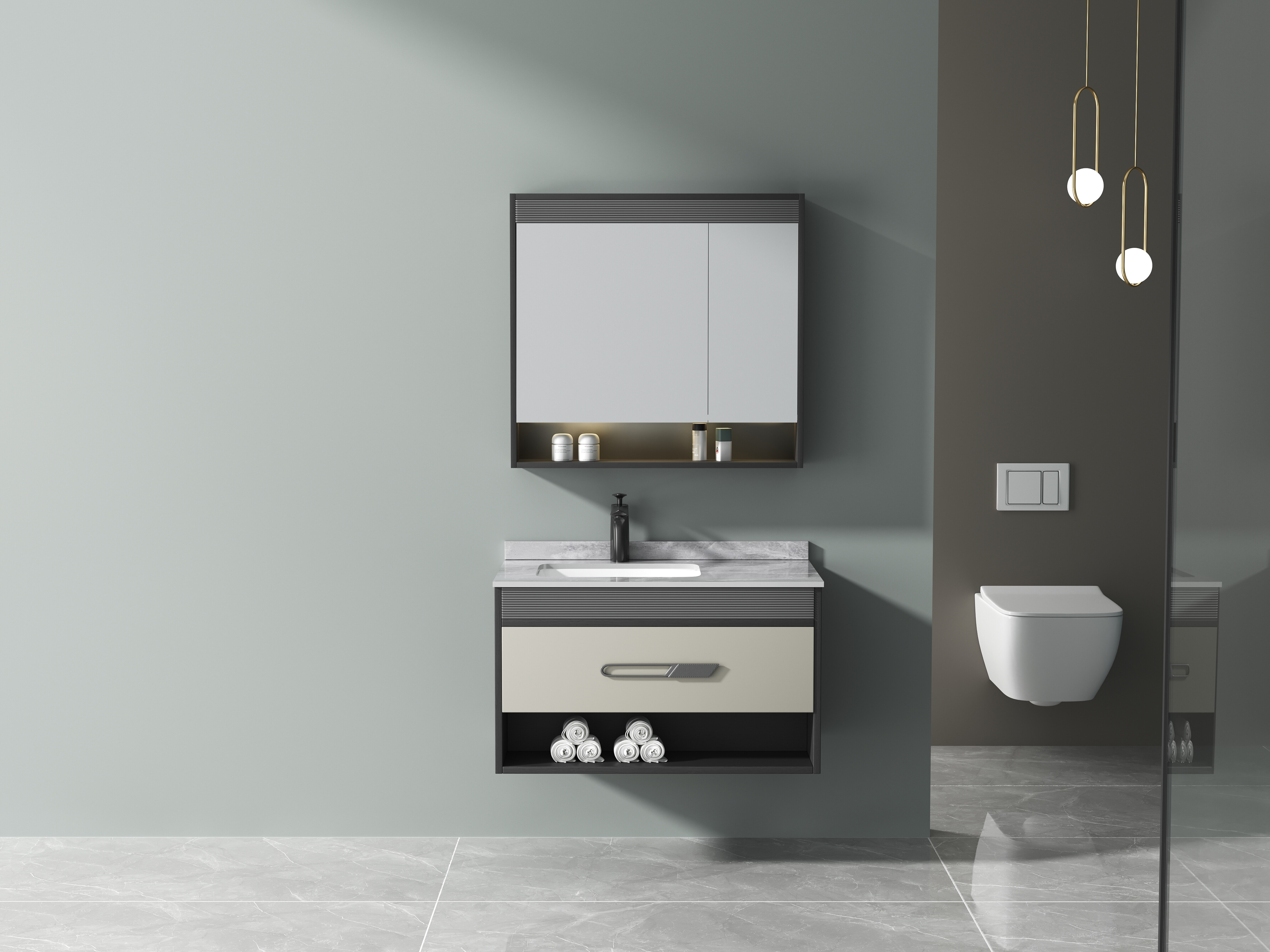 ET-V034 Tall Freestanding Bathroom Vanity Cabinet