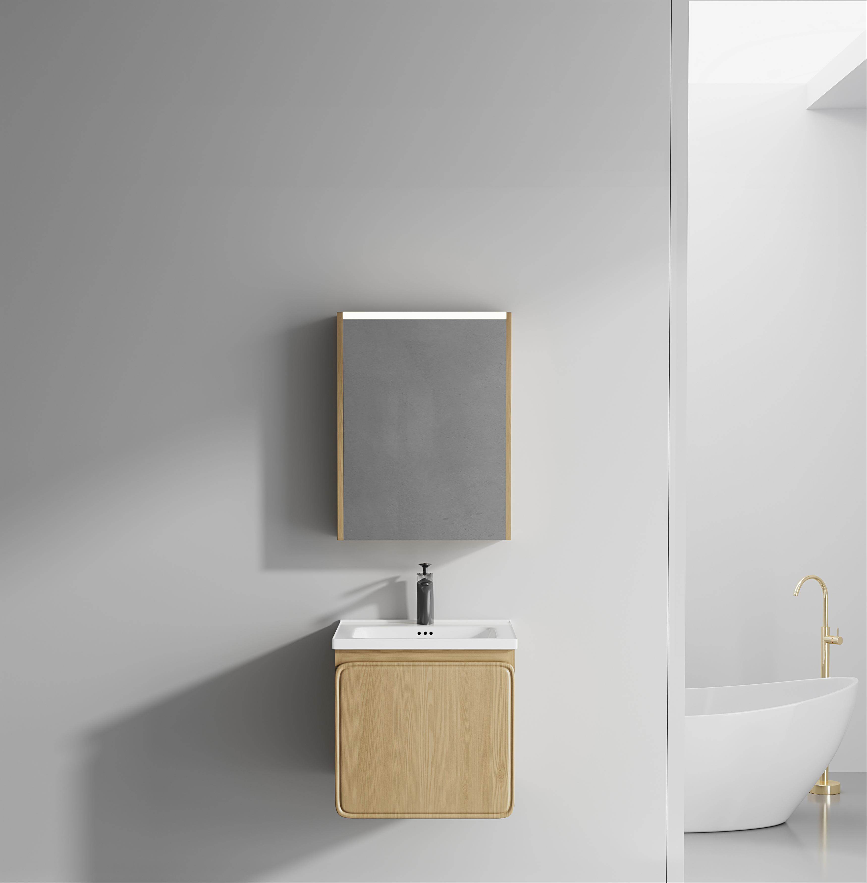 ET-V051 White Bathroom Vanity with Stone Resin Basin