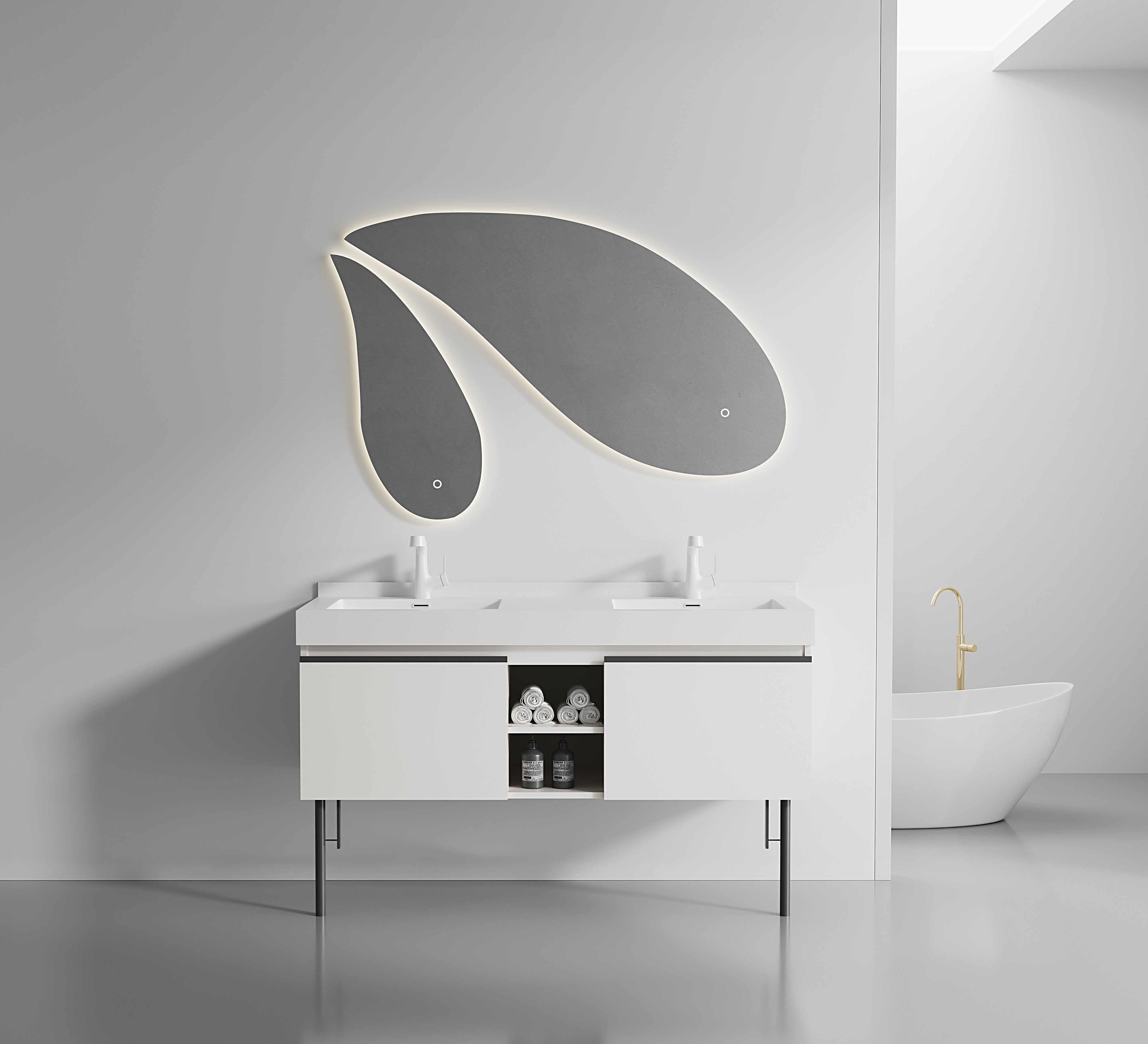 ET-V018 Smart Mirror Bathroom Vanity with Defog LED