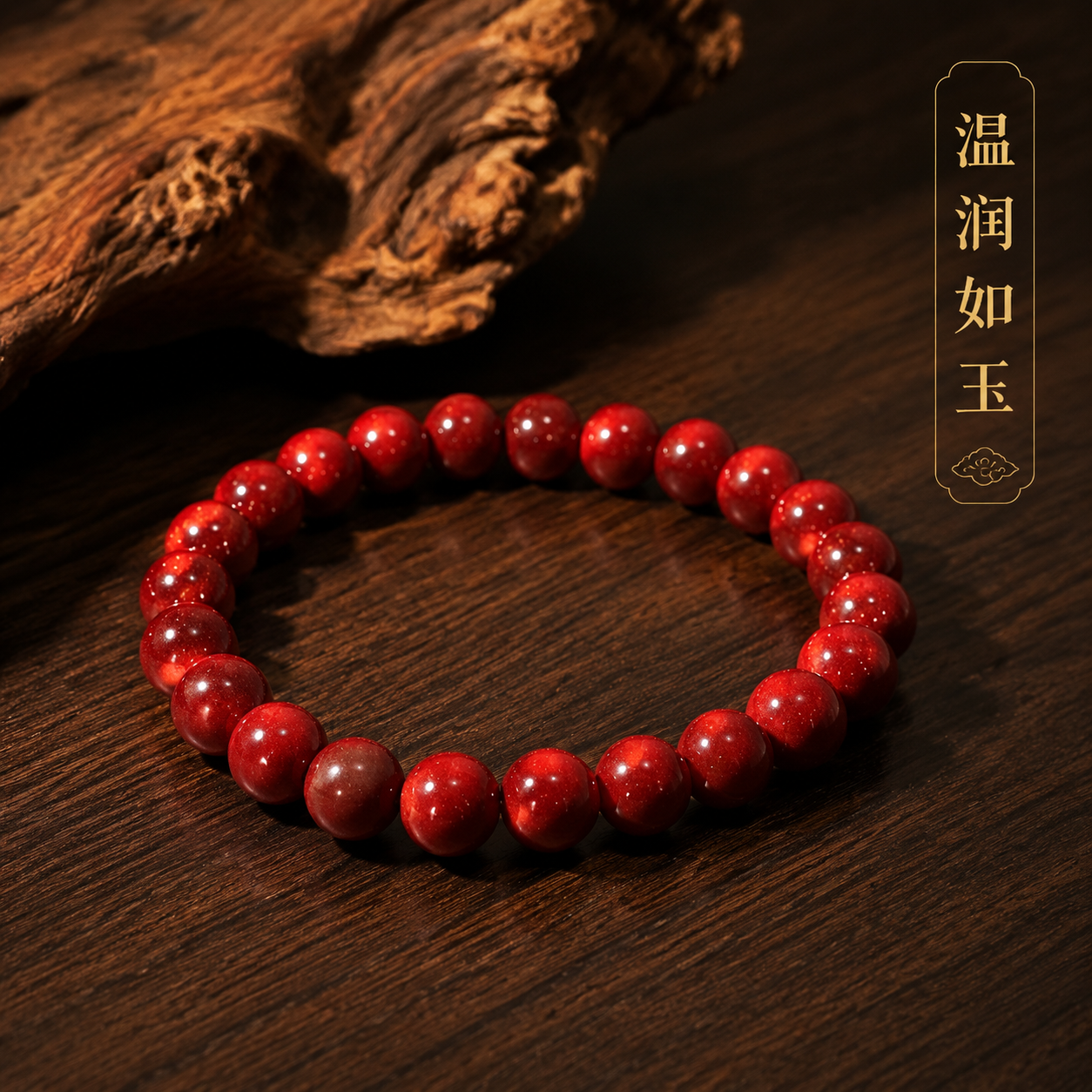 天然朱砂手串原矿高含量紫金砂手串