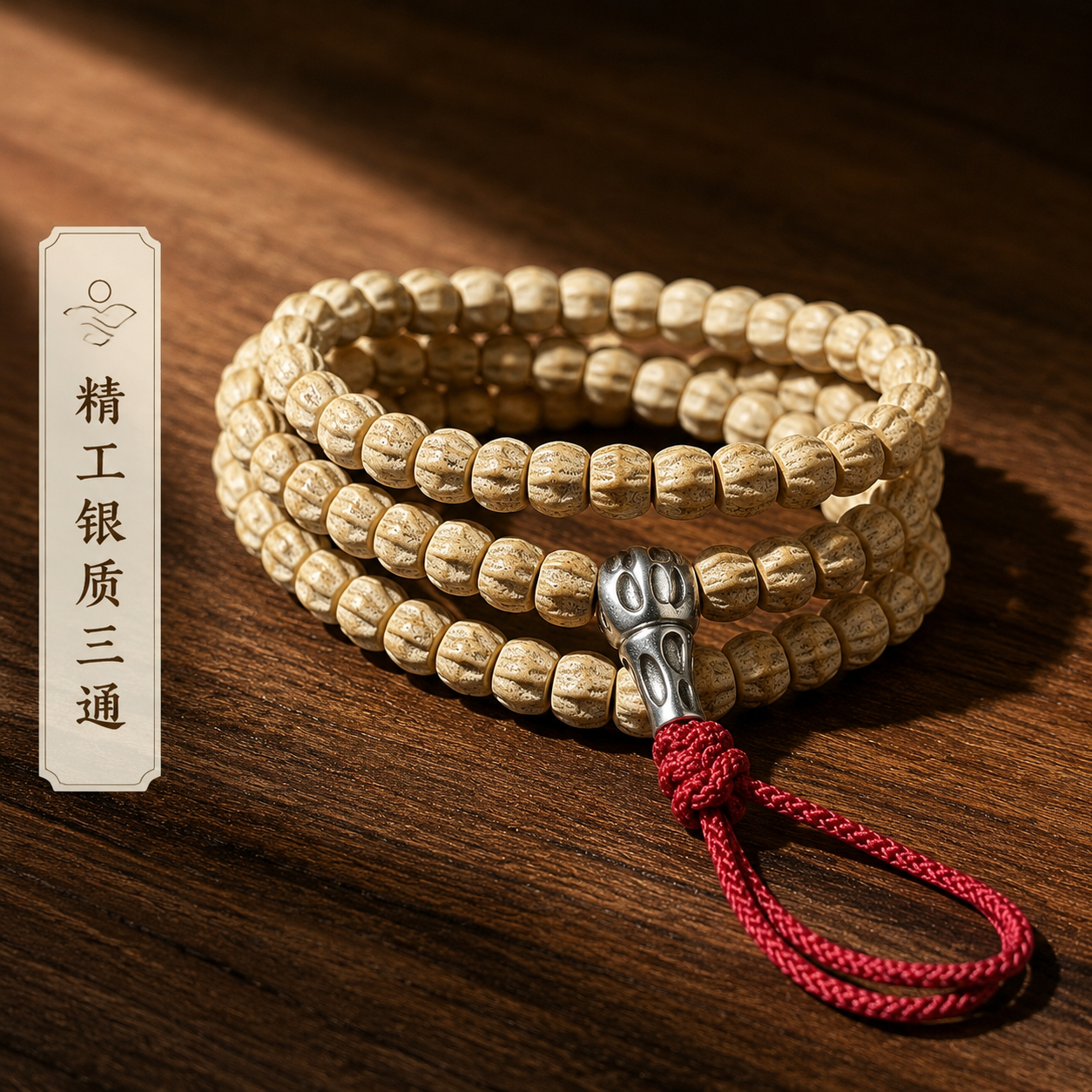 珍昌阁精工热振柏香籽手串原籽108颗莲花多棱顺纹
