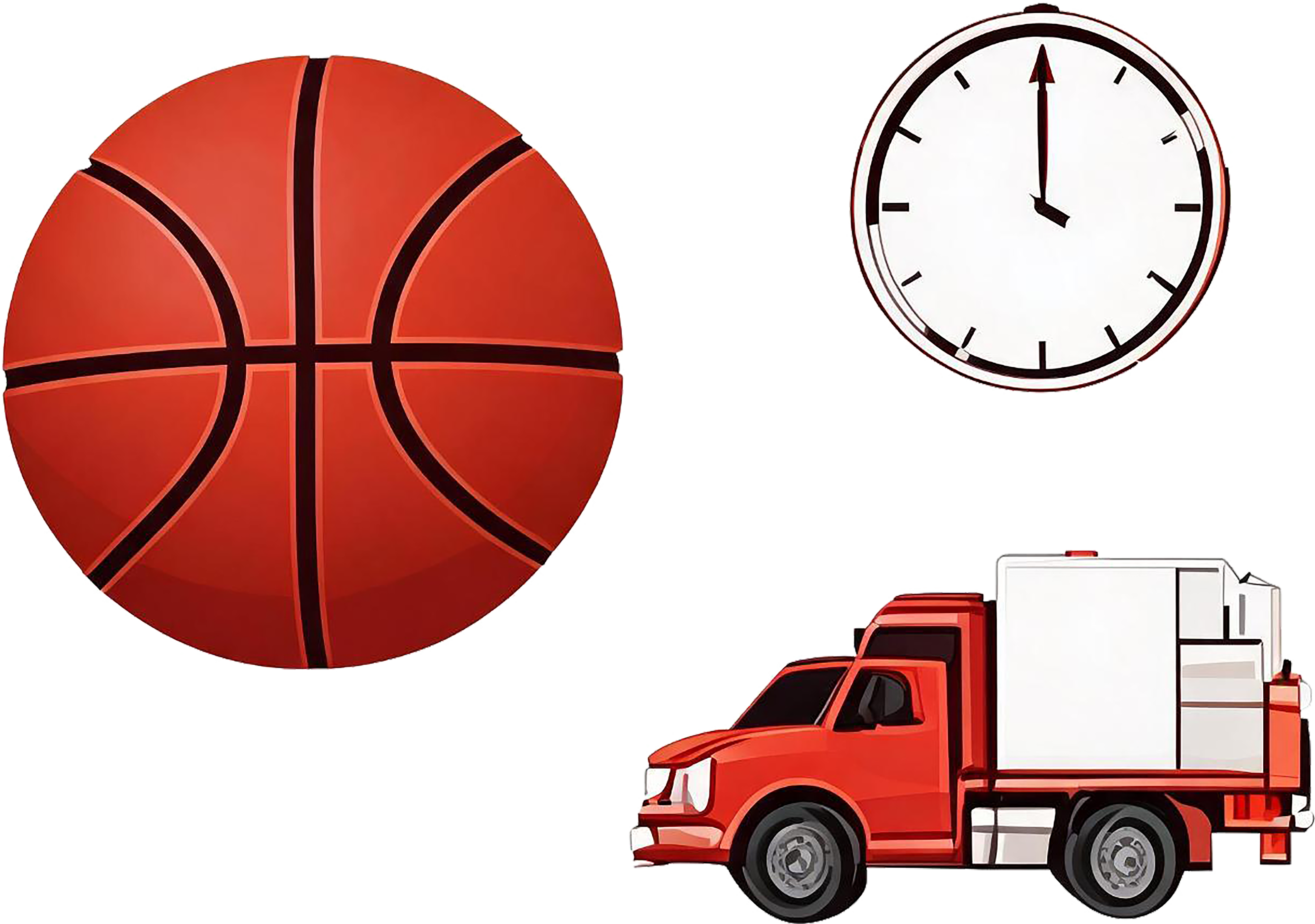 Basketball and delivery truck