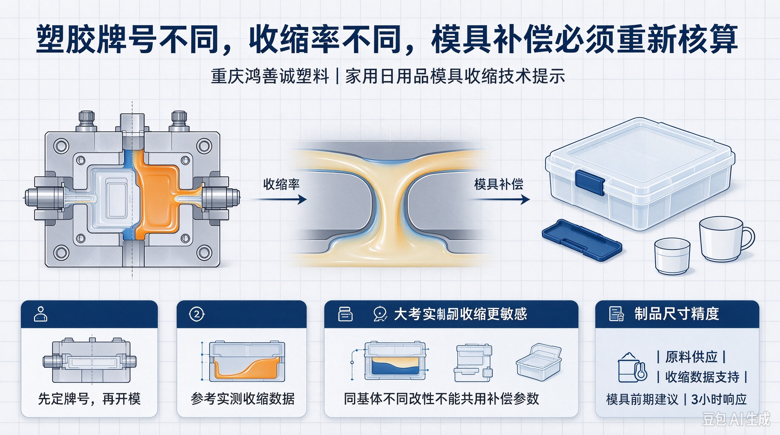 鸿善诚塑料解读家用塑胶不同牌号收缩差异对模具的影响