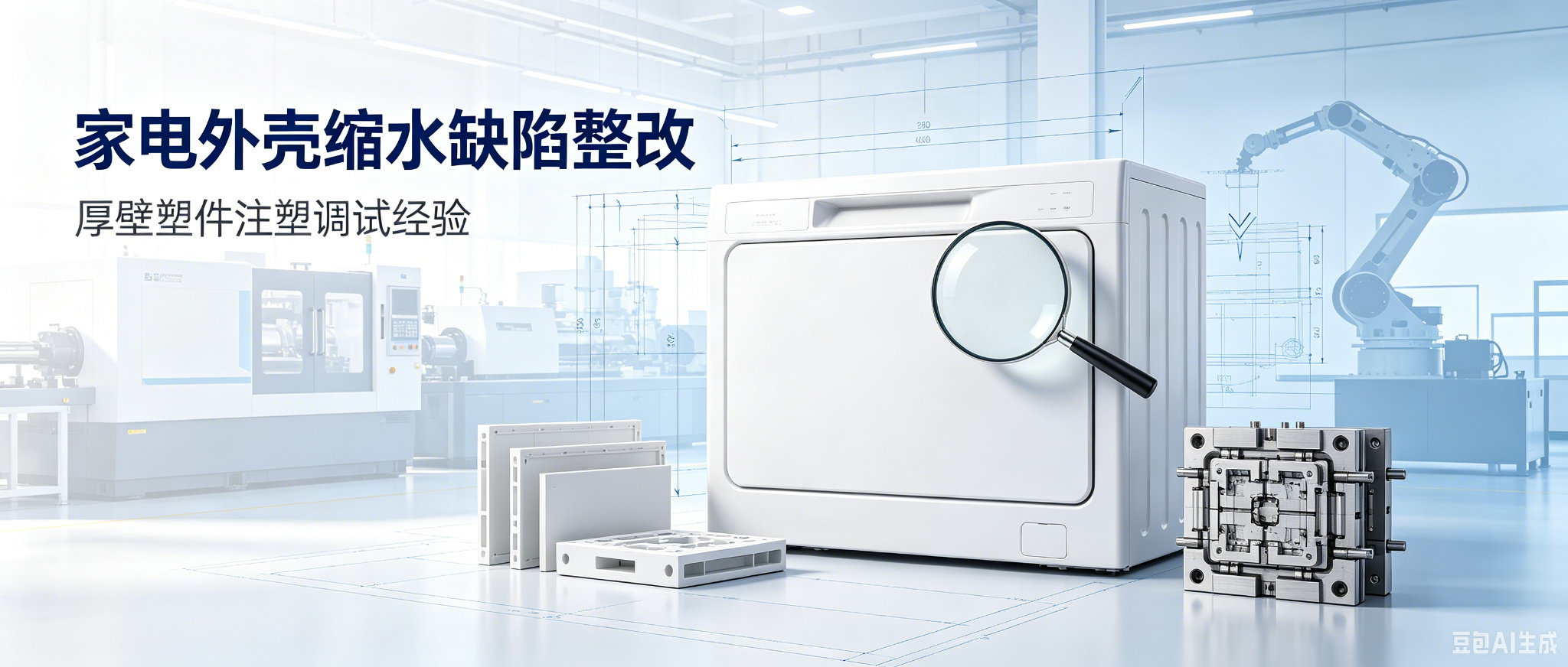 家电外壳缩水缺陷怎么改?鸿善诚分享厚壁塑件注塑调试经验