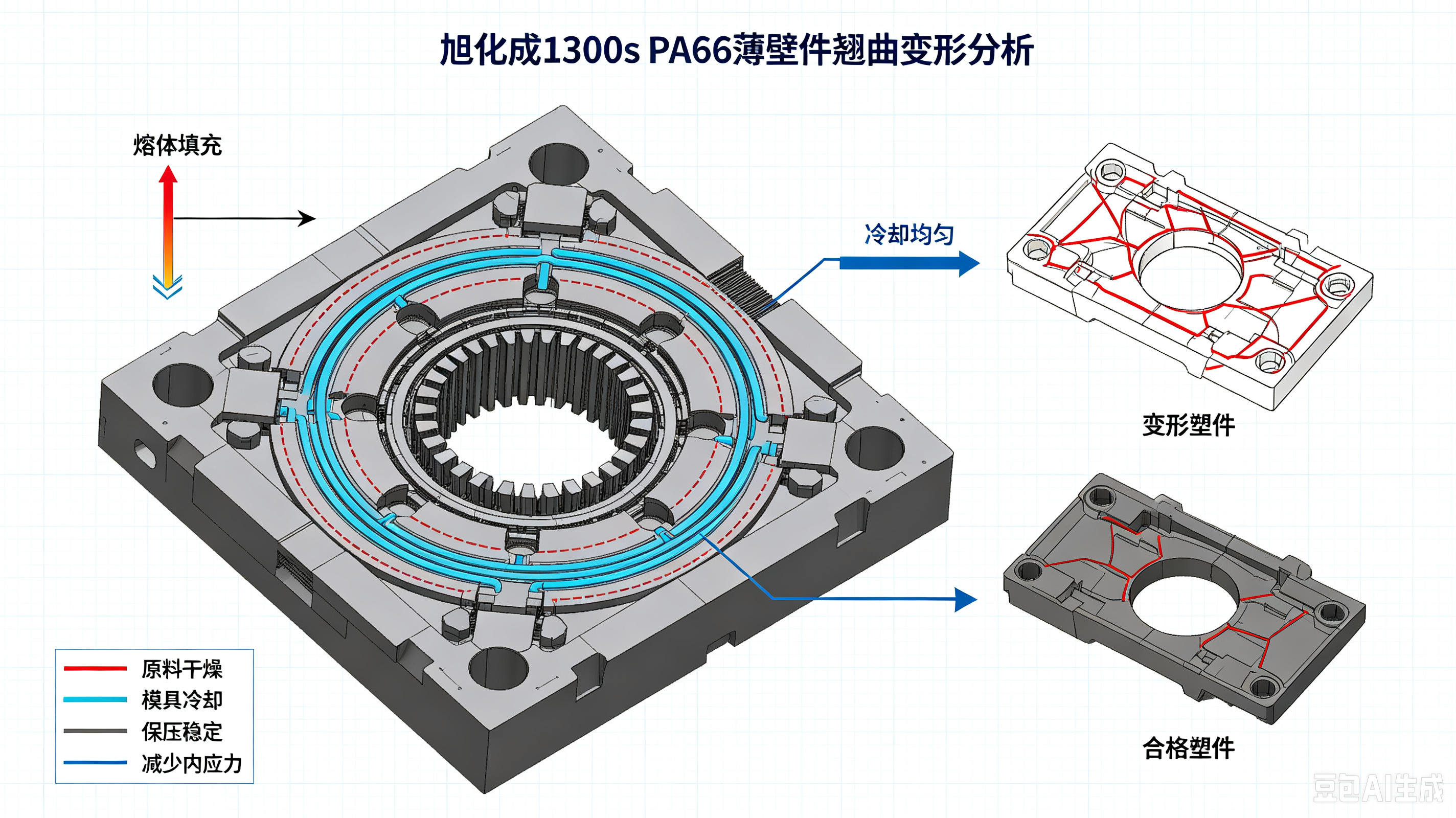 旭化成1300S PA66牌号加工翘曲变形 鸿善诚拆解要点
