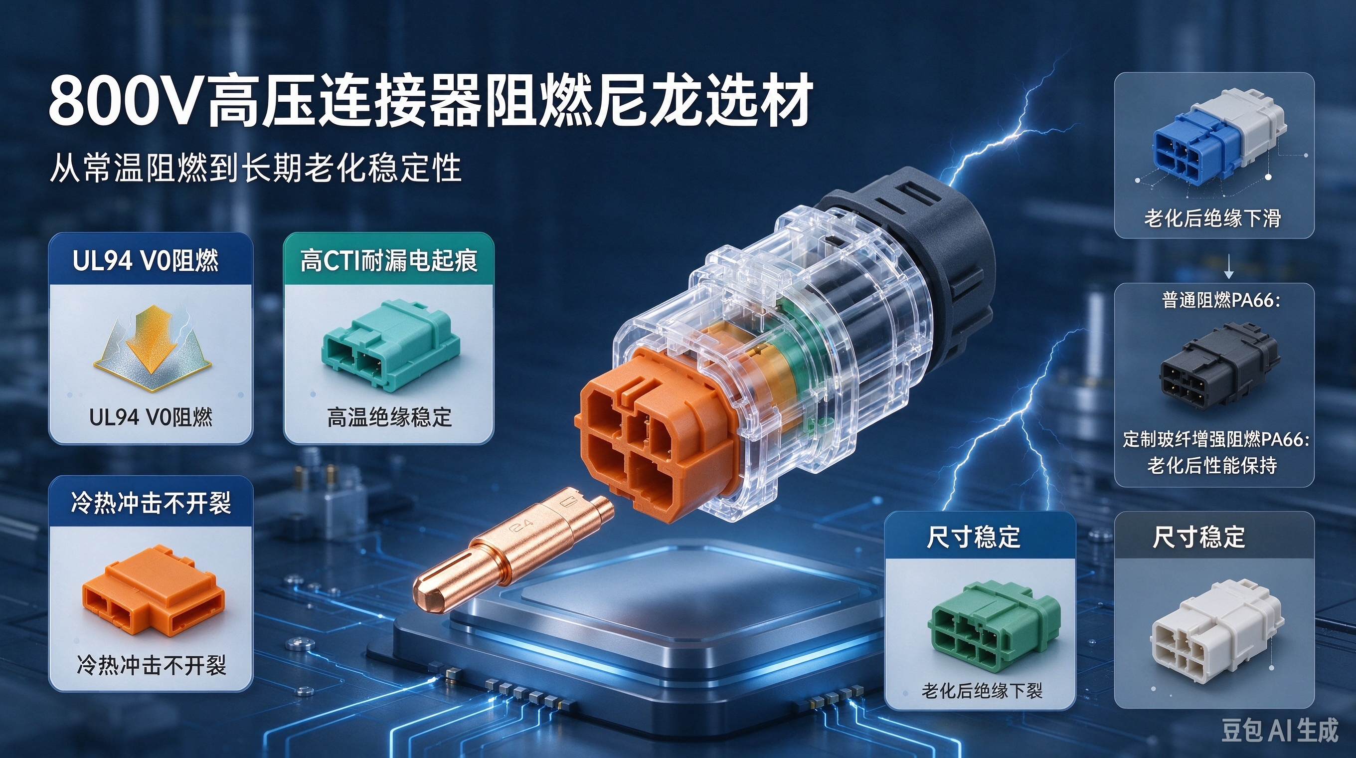 新能源三电订单放量,高压连接器阻燃尼龙选材要点