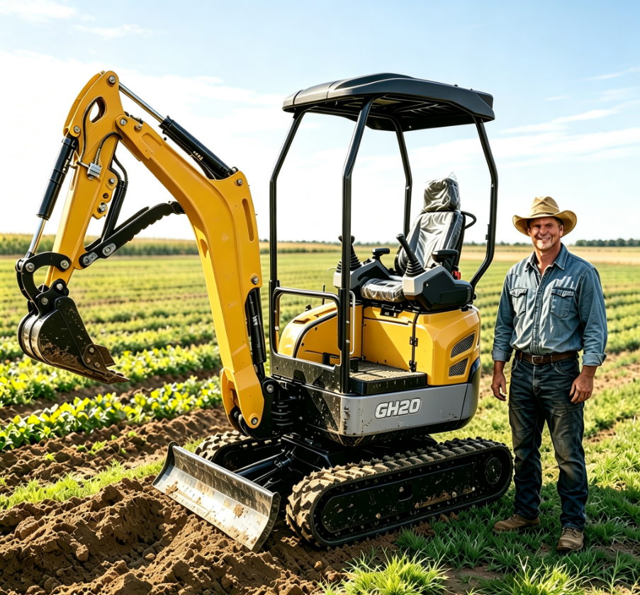 GH20 Mini Excavator working in American farmland