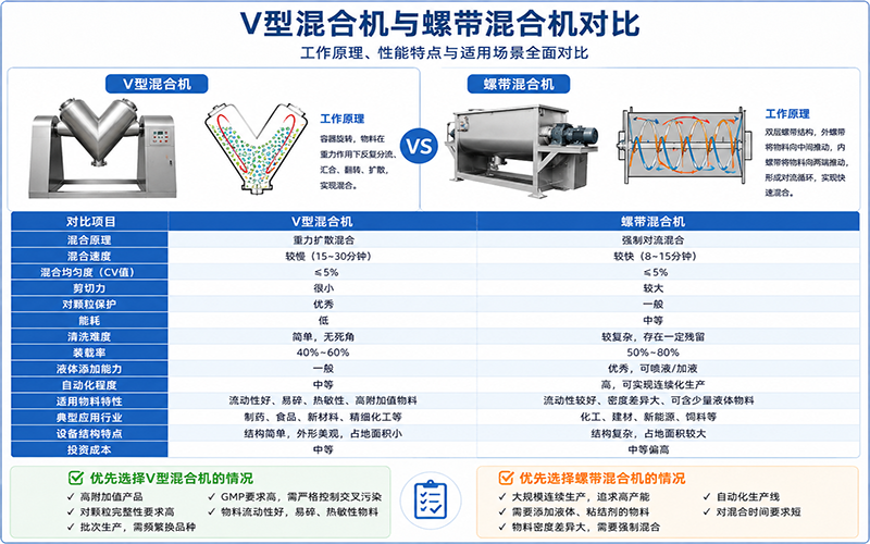 V 型混合机与螺带混合机对比