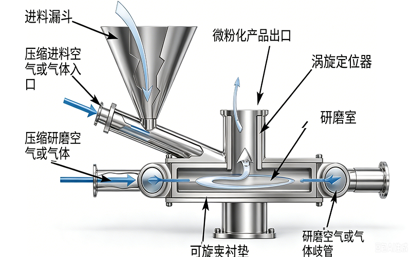气流粉碎机的工作原理