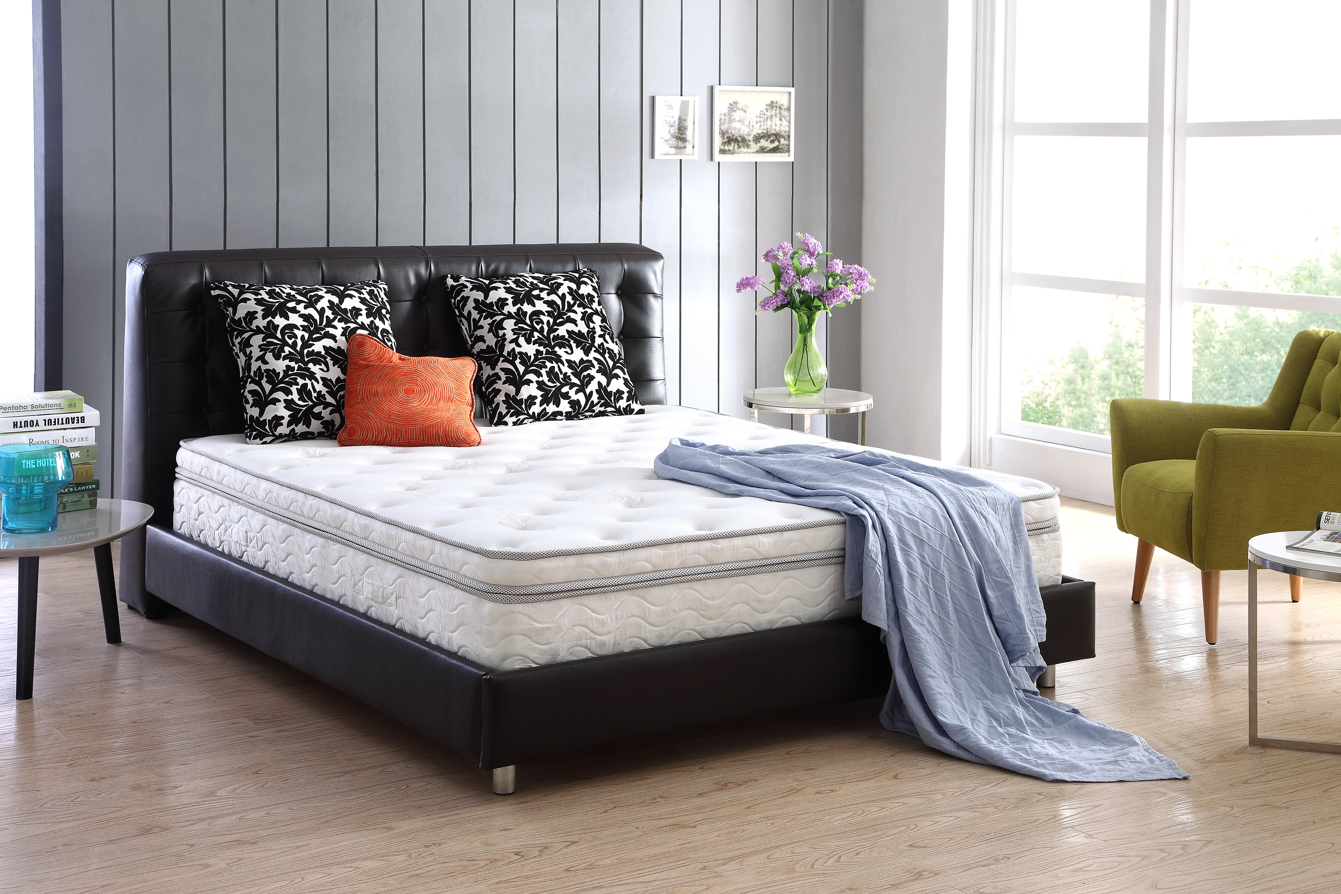 Premium Fire Retardant Pocket Spring Mattress – Box Pillow Top Hybrid with Foam Encased Edge Support
