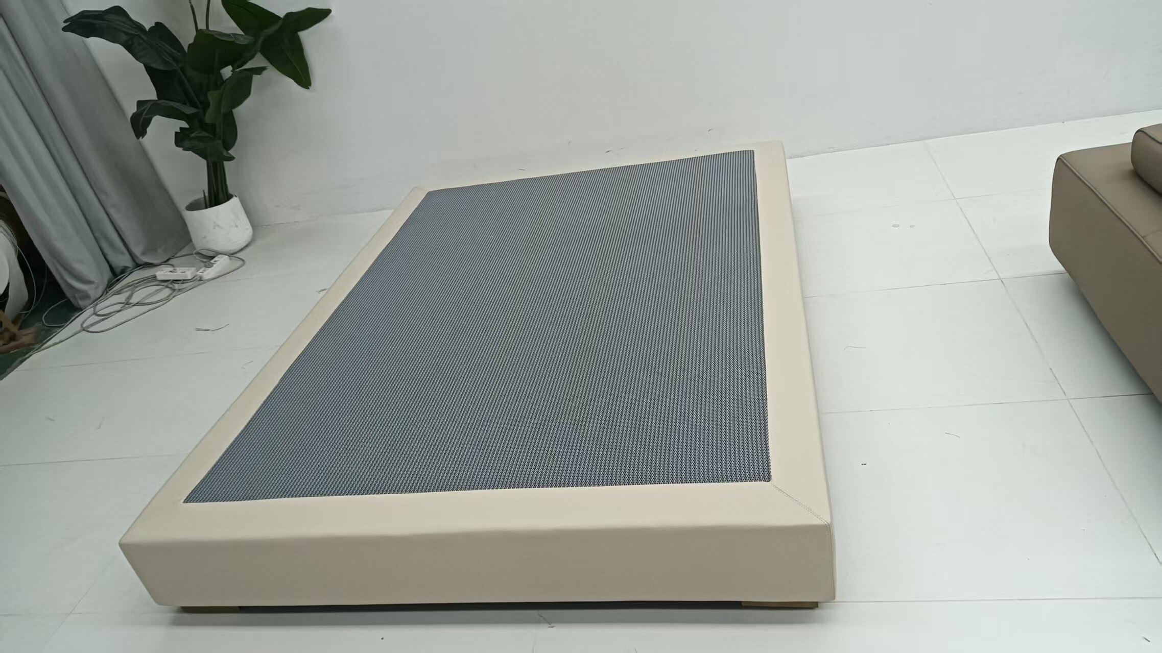 Modern Low Profile Upholstered Bed Base