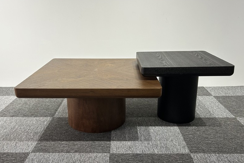 Modern Staggered Nesting Coffee Table Set