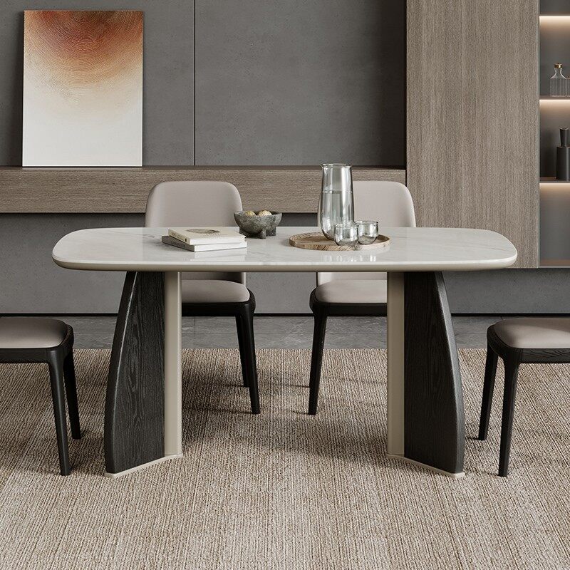 Luxury Marble Dining Table Set – Sintered Stone Rectangular Table