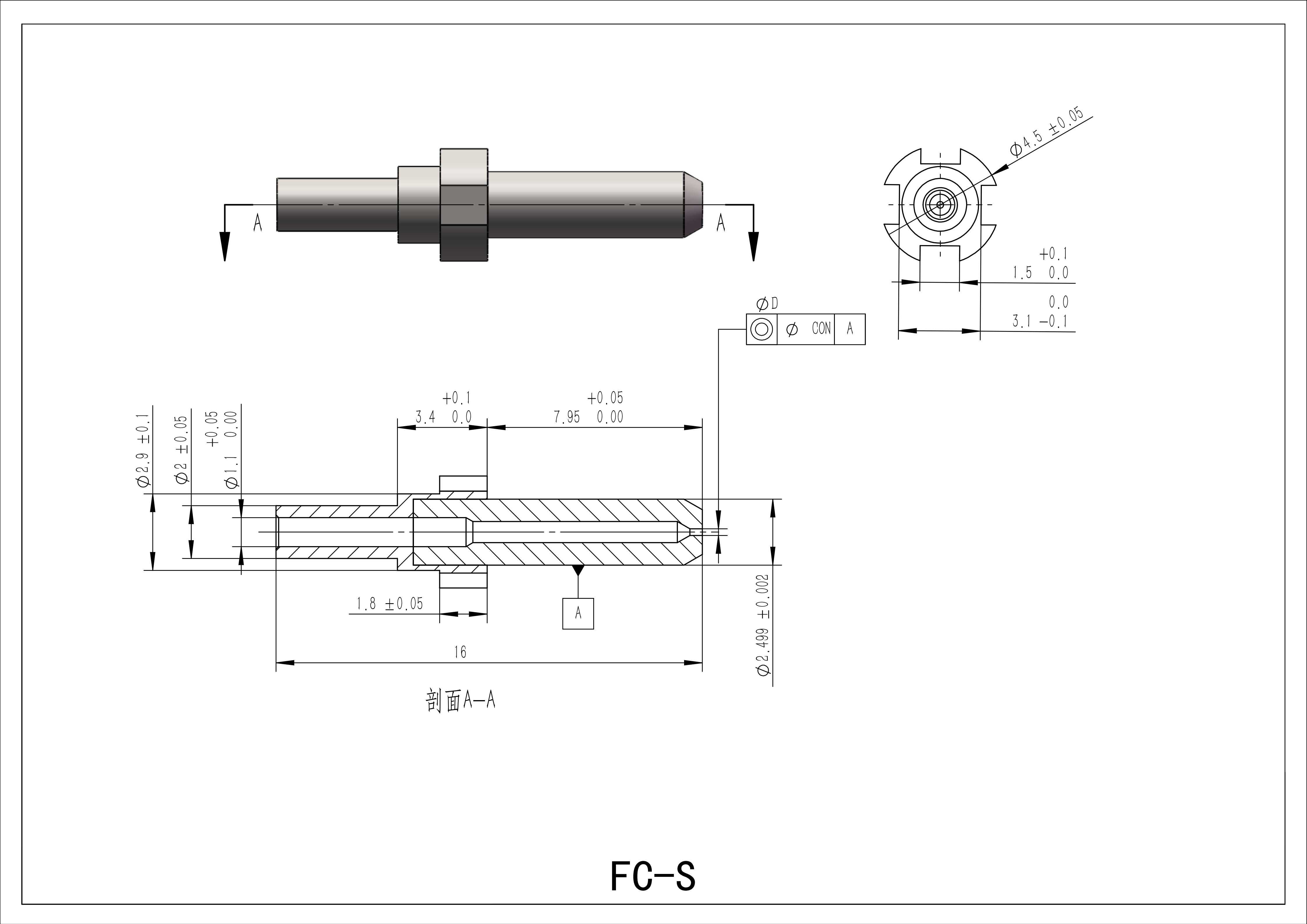 FC-S Ferrule Structure Diagram
