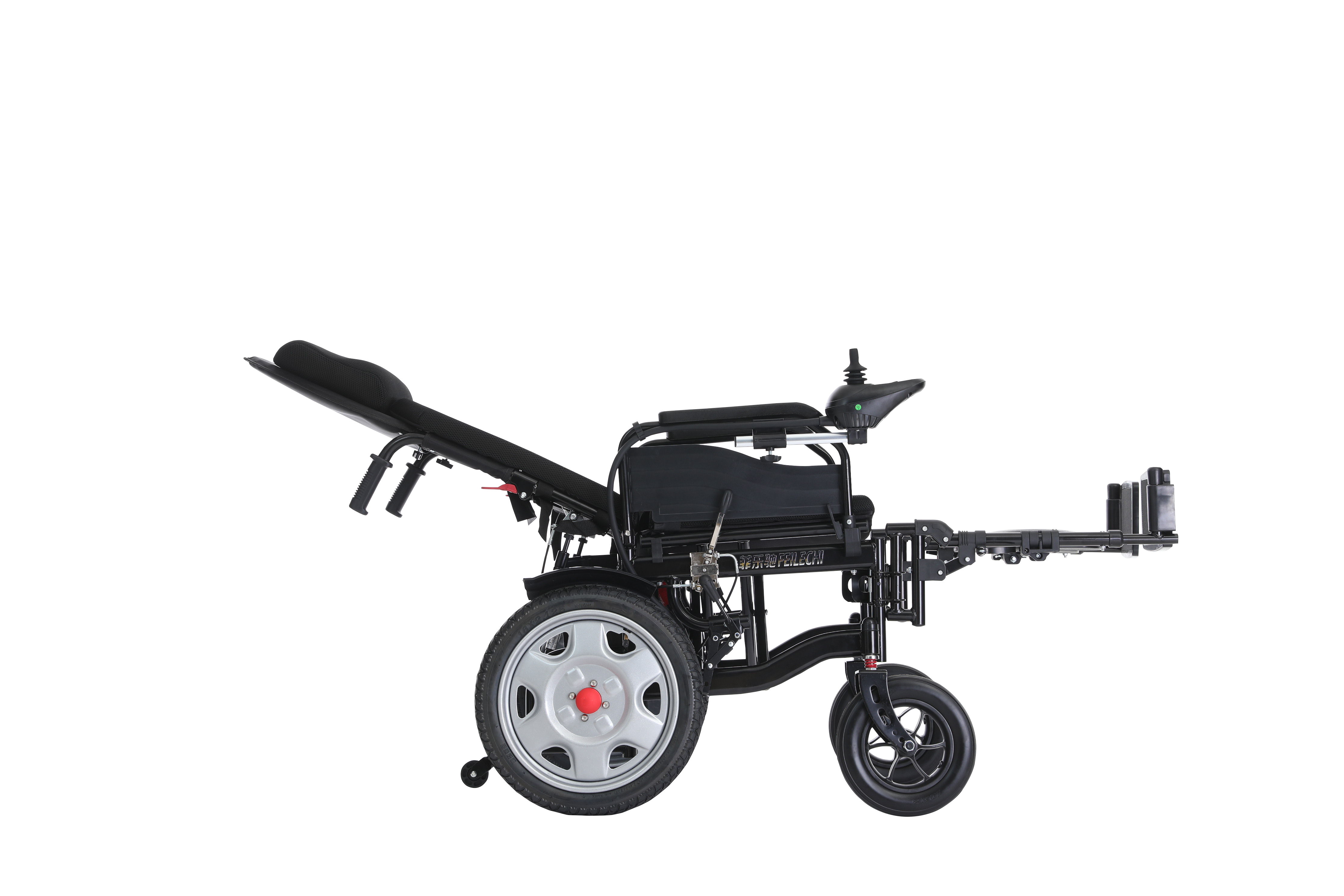 High-Back Reclining Wheelchair F310s-16 Orange/Light Black - Image 3