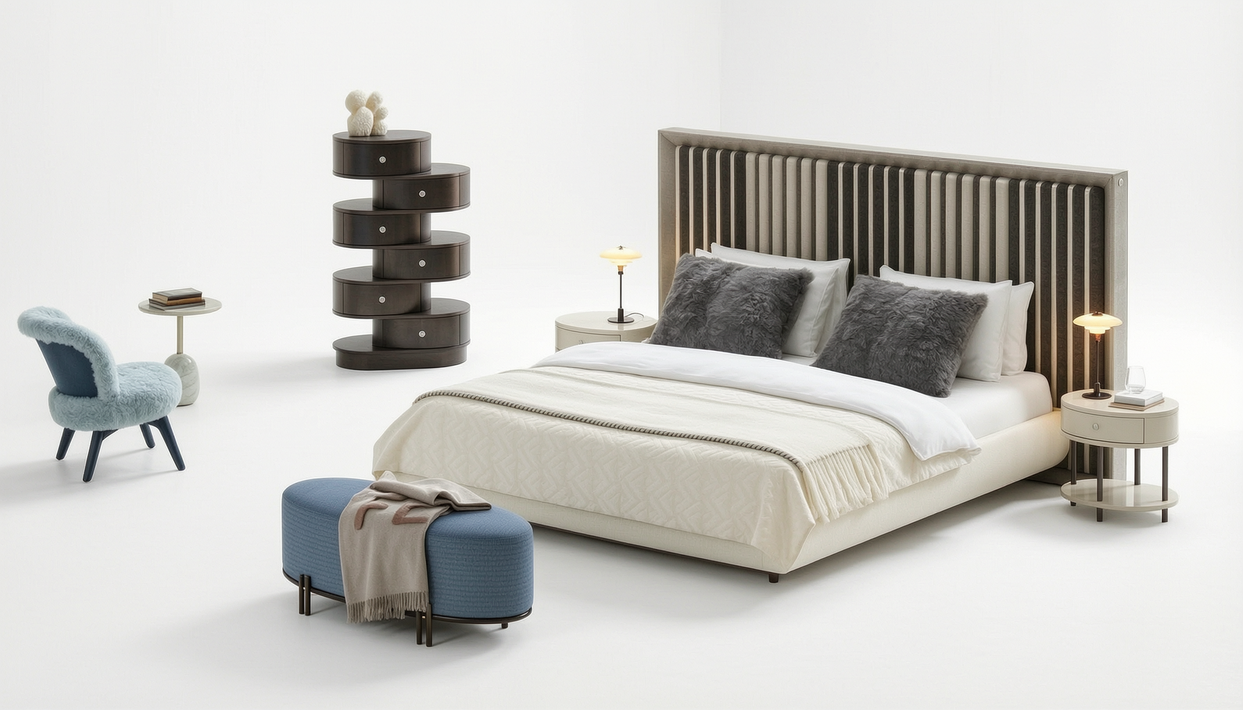 Fendi Vertical Stripe Bedroom Set