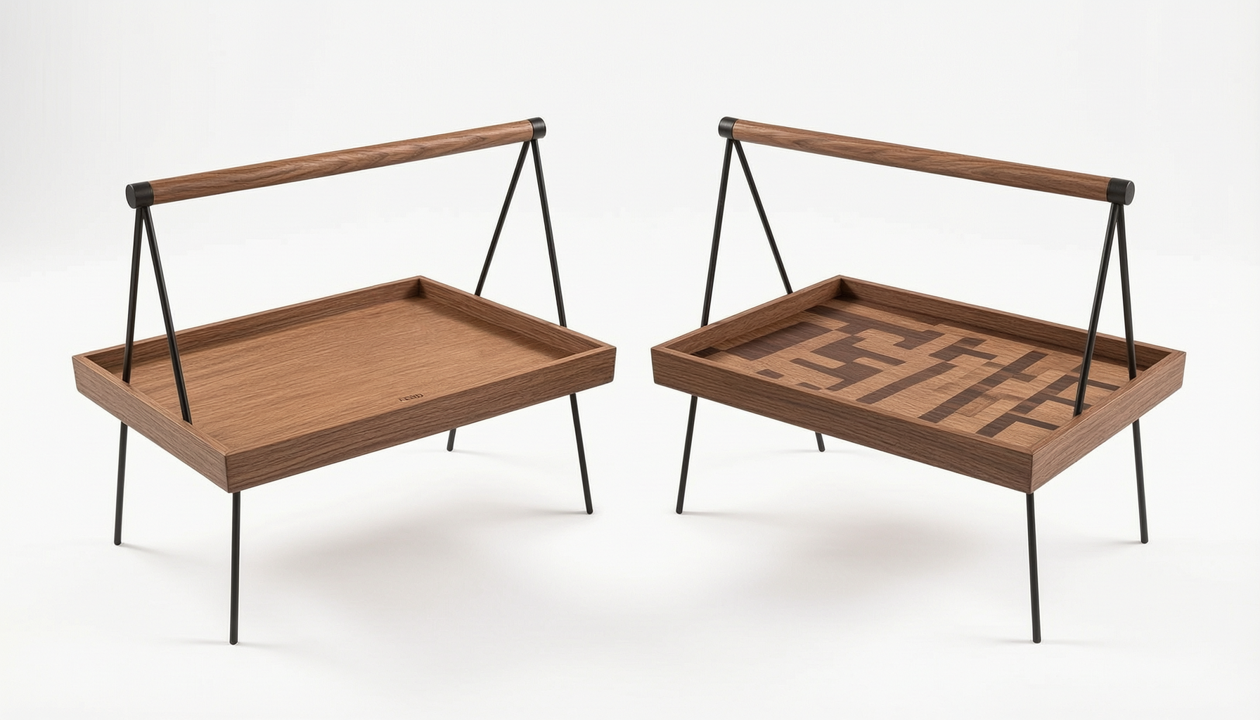 Fendi Walnut Tray Side Table