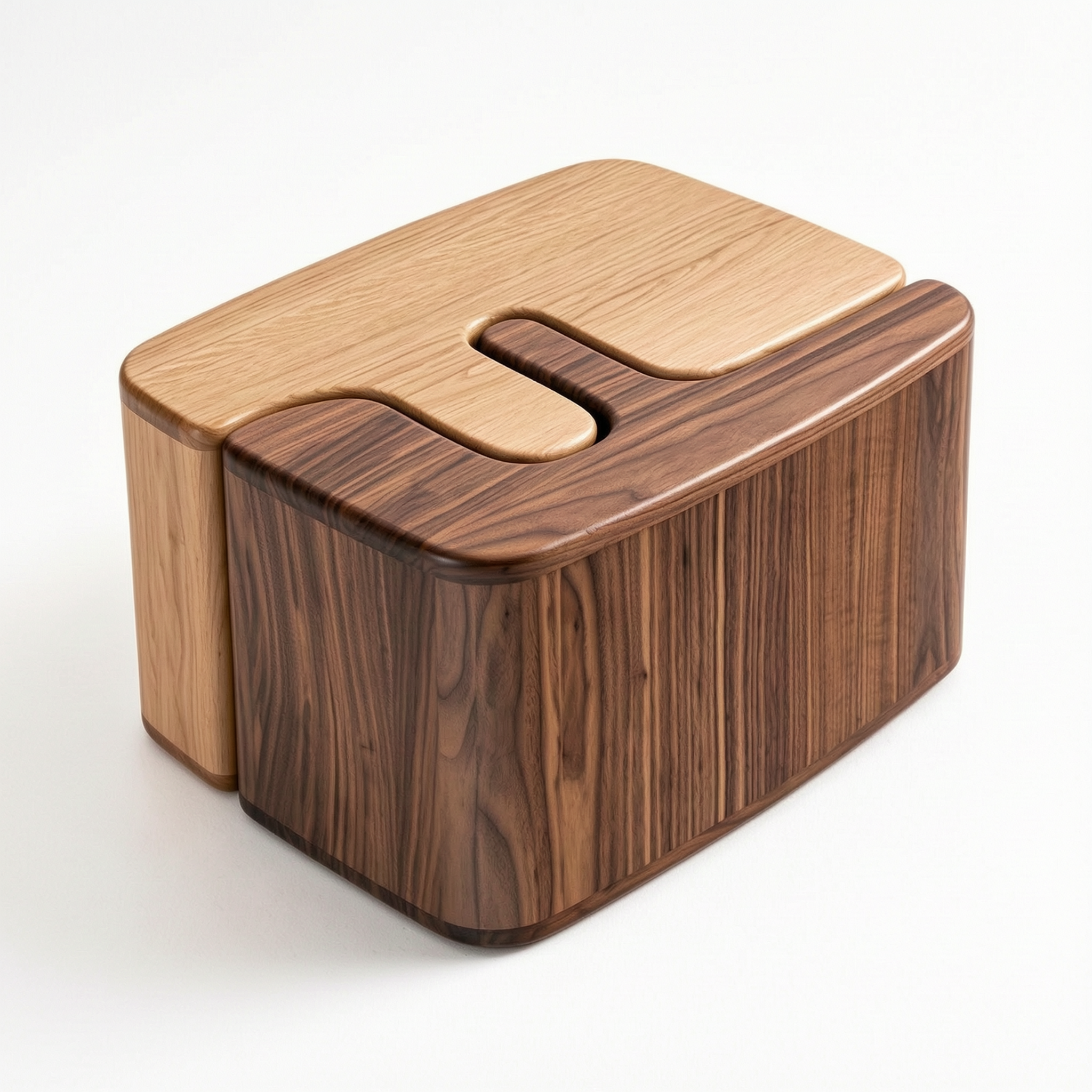Fendi Two-Tone Solid Wood Side Table