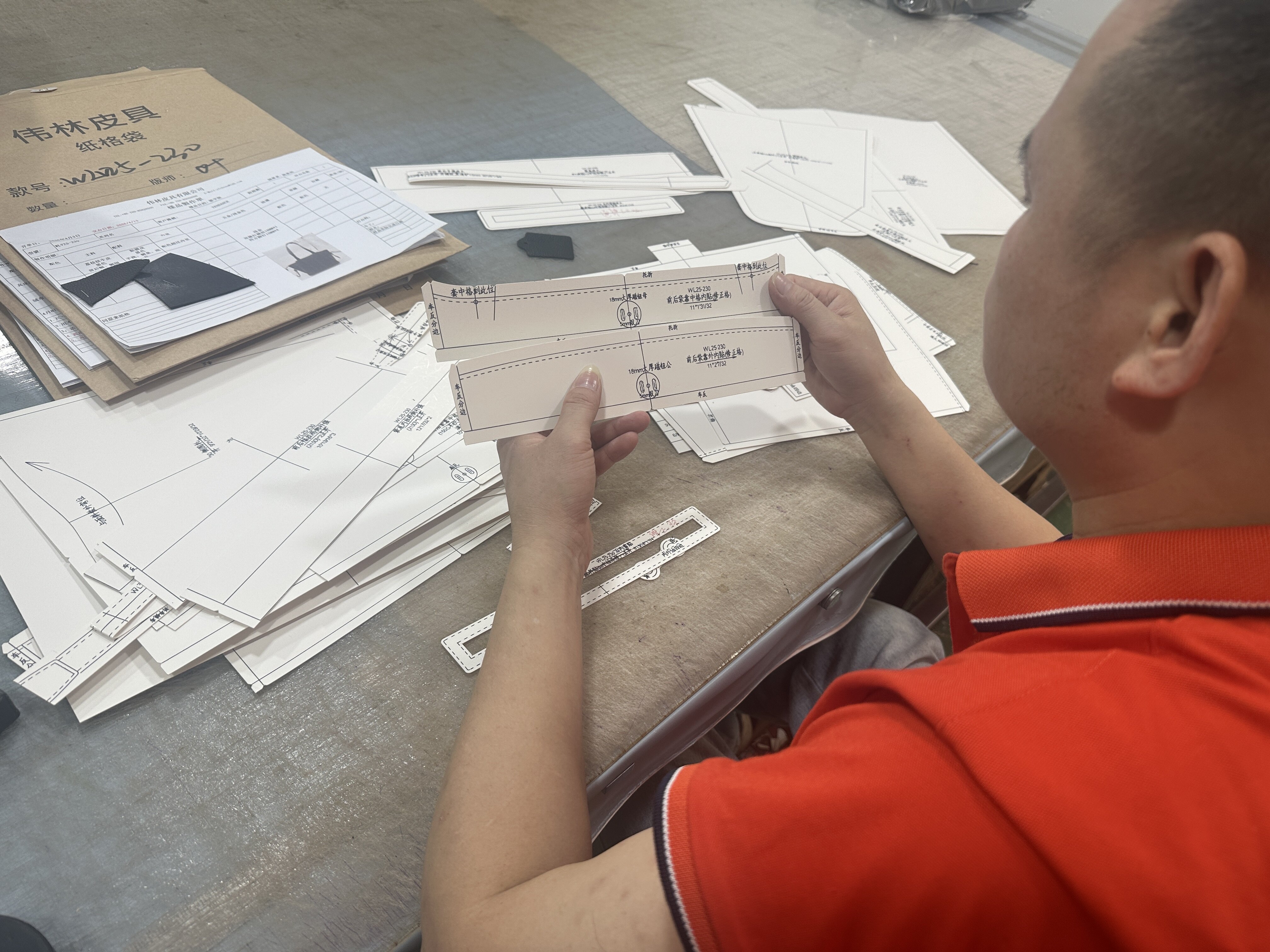 Pattern making - precise paper templates for bag production